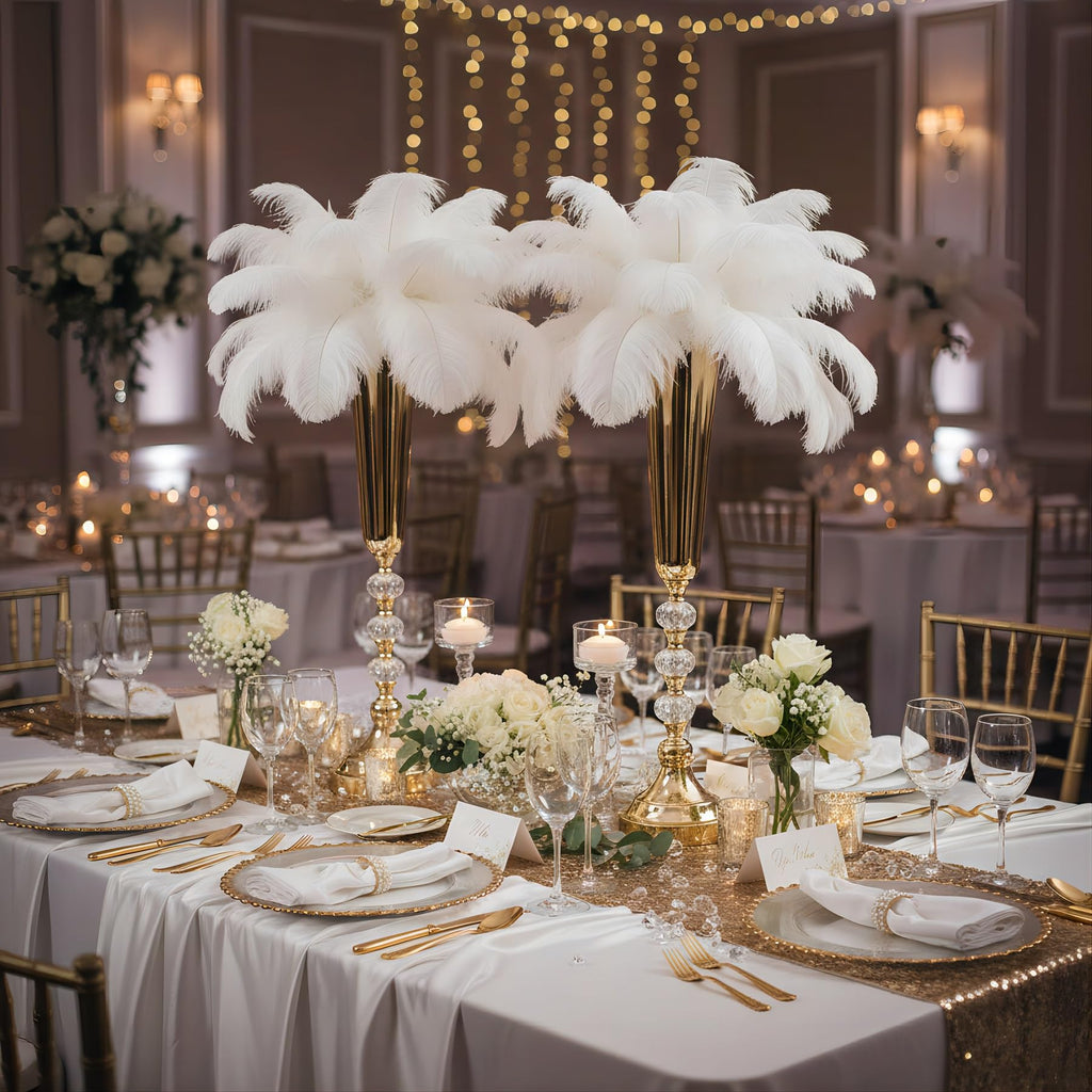 Trumpet Vases for Centerpieces, 10 Pcs Tall Tabletop Vases for Wedding Centerpieces Table Decorations, Road Lead for Wedding Party Dinner Centerpiece for Anniversary Ceremony Party Event Decor(10 Pcs)