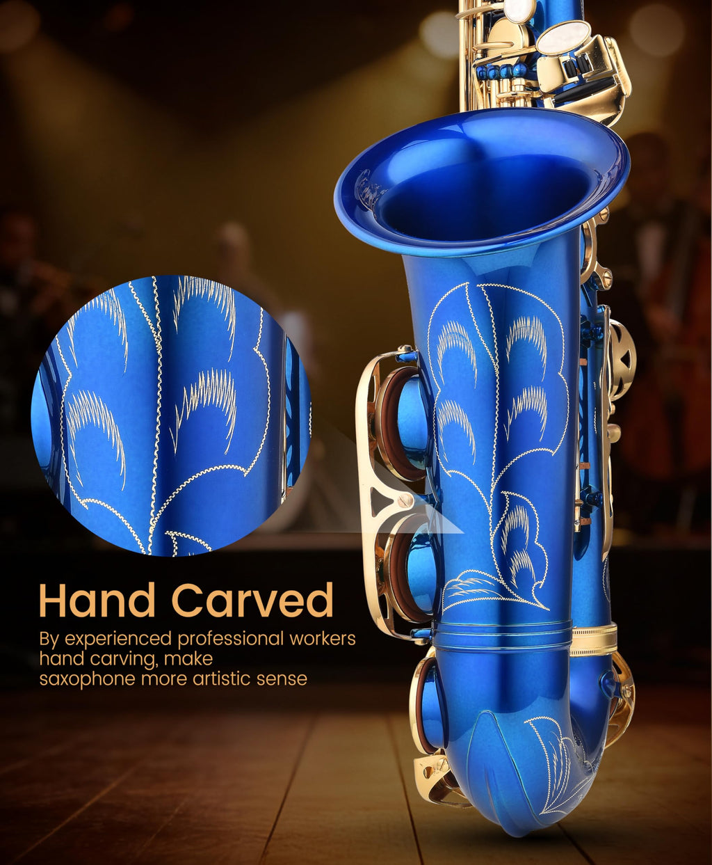 Leo Jaymz Eb Alto Saxophone - One-Piece Body & Neck Construction, H68 Brass, with Thickened Travel Bag - Complete Beginner to Professional Kit (Gold)