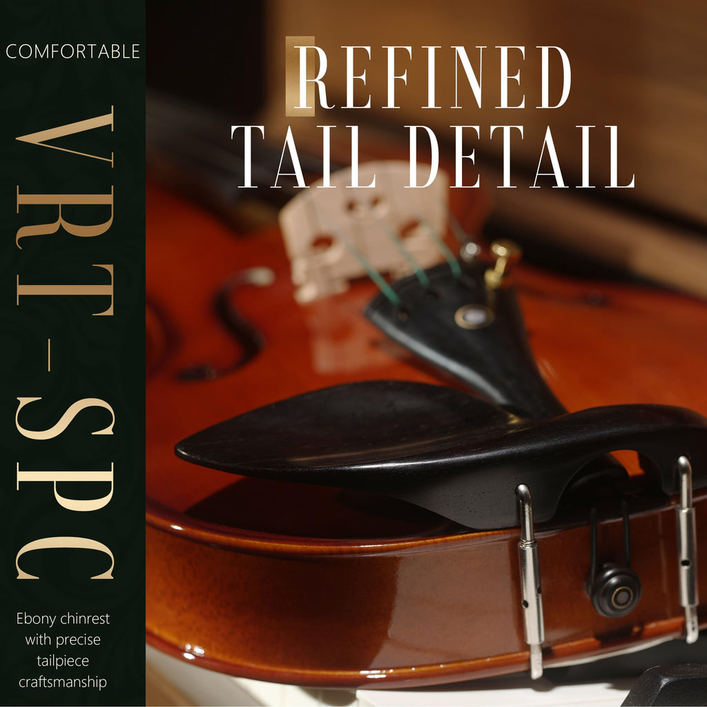 AKLOT Handcrafted Full Size Violin: Solid Wood Matte Fiddle, Acoustic Beginner 4/4 Violin Kit with Hard Case, Lesson Book, Bow, Shoulder Rest, Extra Strings, Tuner, Fretboard Stickers (VRT-AmiCS)