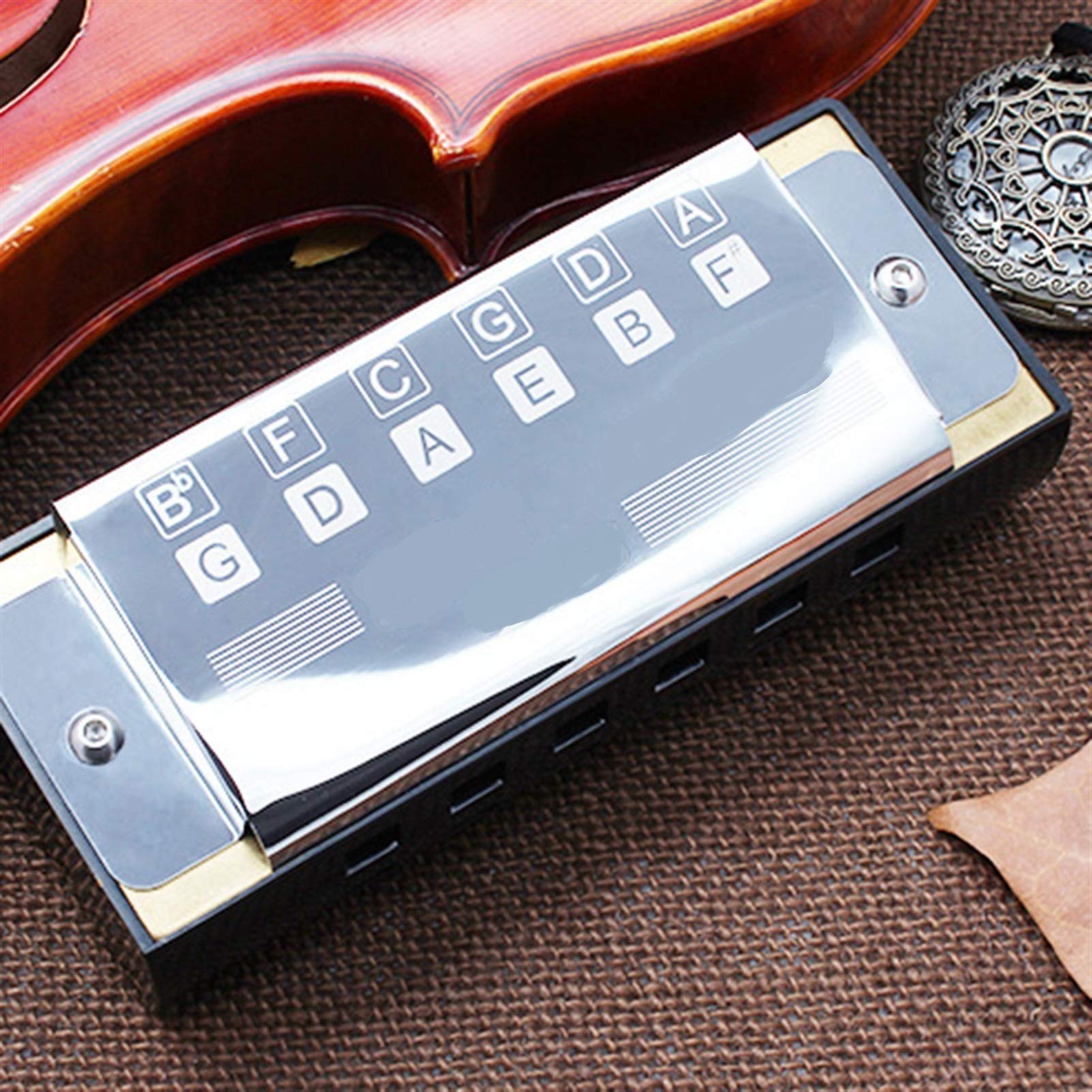Bass Harmonica Pocket Ensemble Orchestral Harmonica 12 Holes Harp Mouth Organ Musical Instruments for Beginners