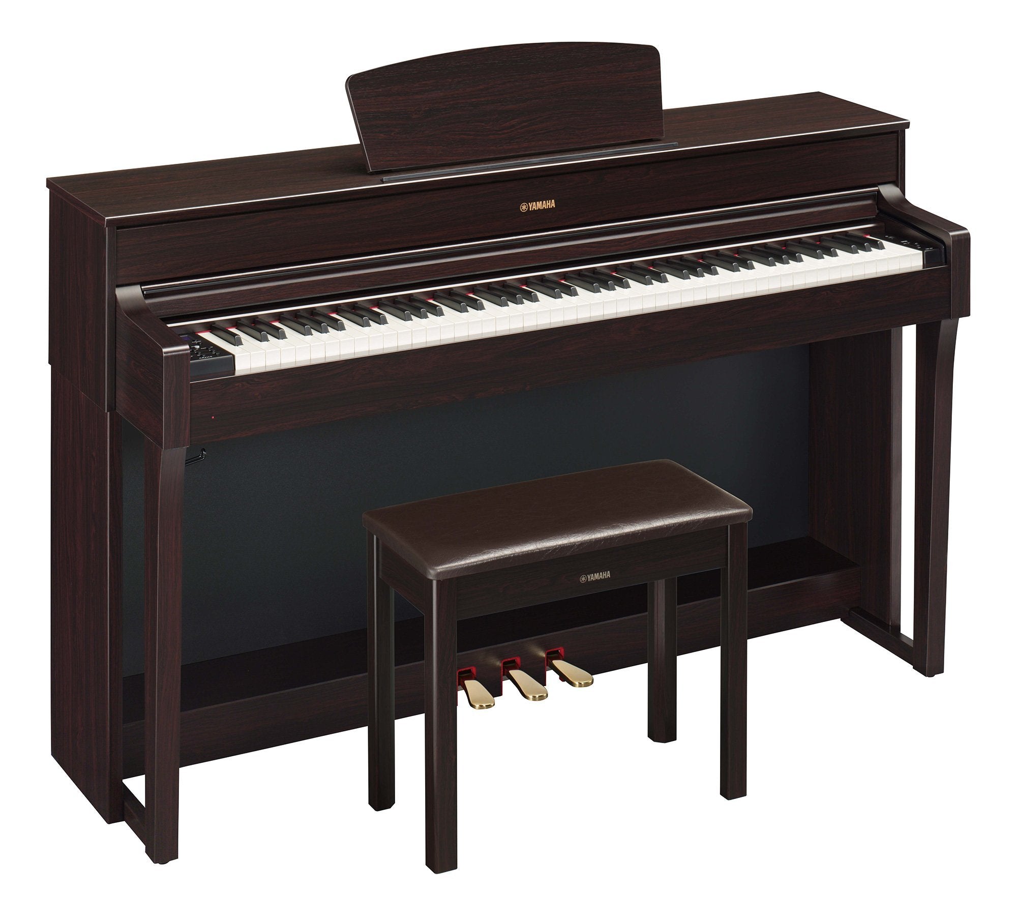Yamaha Arius Series 88-Key Weighted Action Upright Digital Piano for Beginner and Intermediate Players, Dynamic Response, Grand Piano Sound, 3-pedal Unit, Bench Included, Rosewood YDP105R