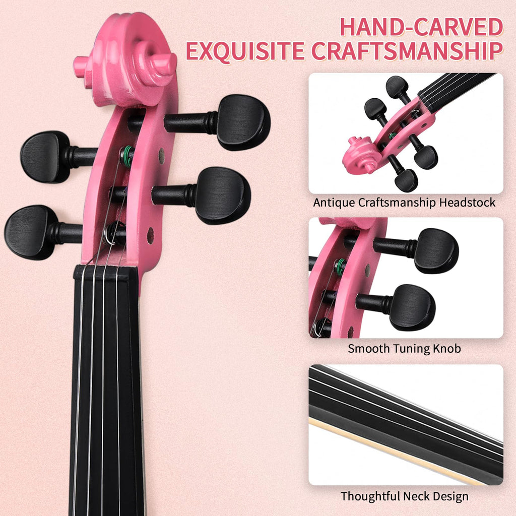 Ktaxon Violin for Beginners Students, Acoustic Violins 4/4, Full Size Fiddle Kit with Case, Bow, Rosin, Adult Teens Learners Age 11+ (Natural)
