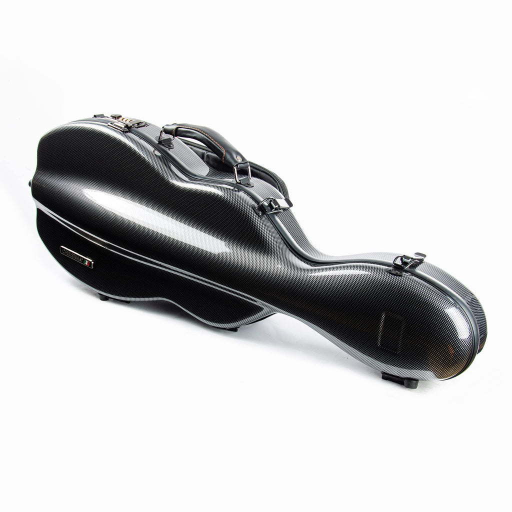 Christina violin case 4/4 Full Size Violin case High-Strength Carbon Fiber Pear-Shaped Violin Music Bag With Combination Lock and Extra Bag Gray Violin Hard Case (VB-Random type-SilveryGray spot)