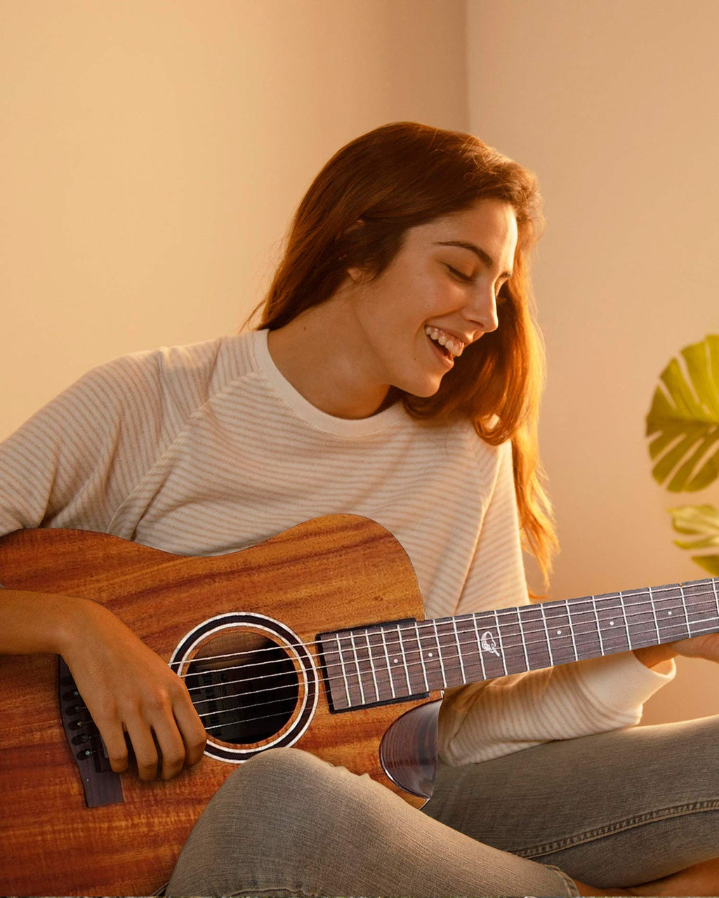 Journey Instruments Solid Sitka Acoustic Collapsible Travel Guitar PJ410N | Traveling Acoustic Guitar with Collapsible Patented System, Portable Backpack Case (African Mahogany)