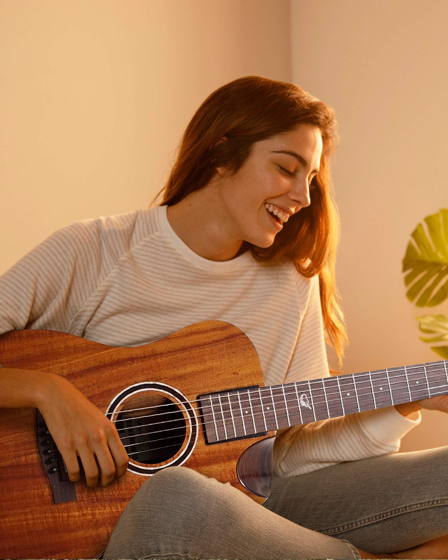 Journey Instruments Solid Sitka Acoustic Collapsible Travel Guitar PJ410N | Traveling Acoustic Guitar with Collapsible Patented System, Portable Backpack Case (African Mahogany)