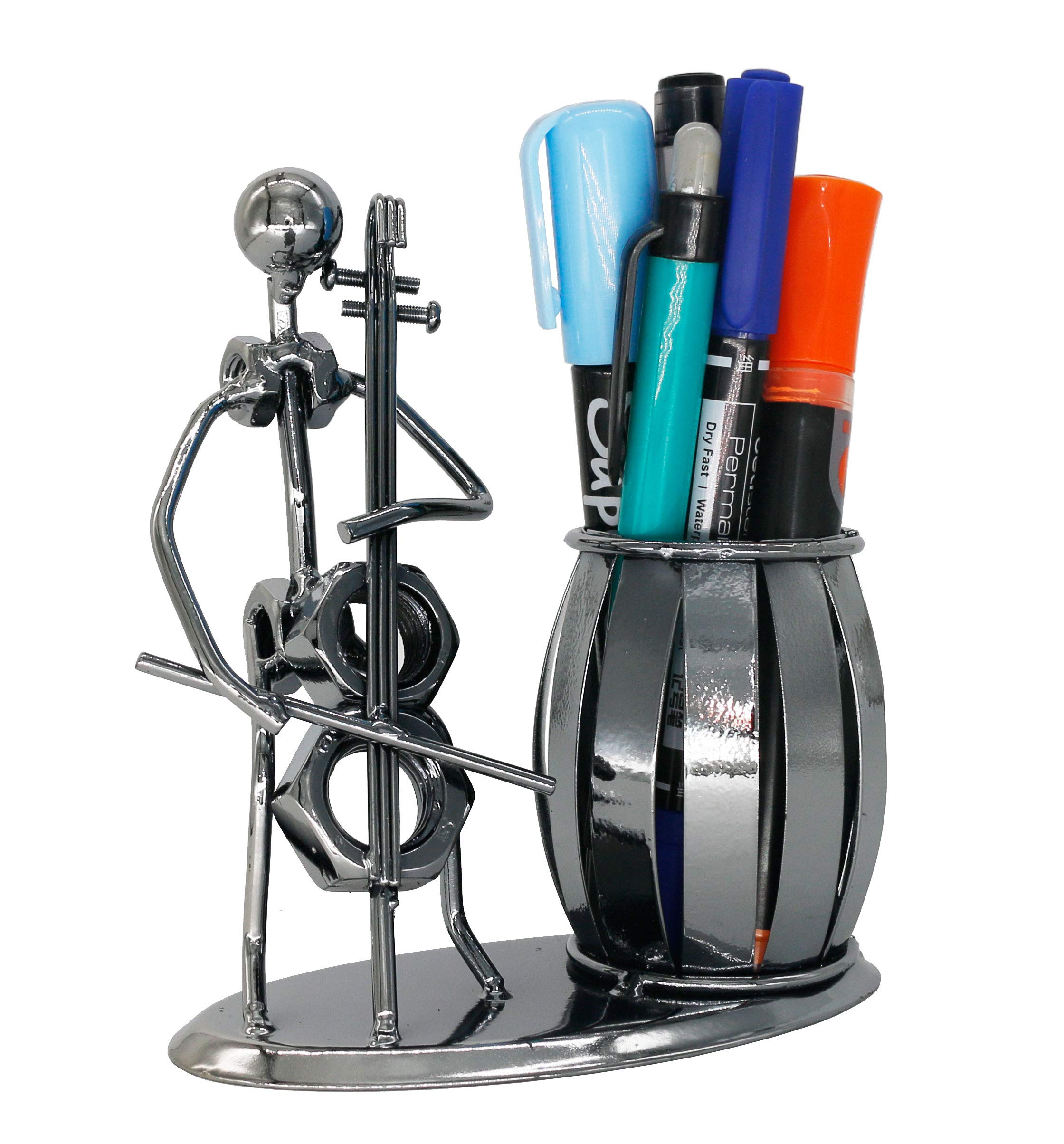 Metal Pencil Holder, Office Supply Pen Organizer Desktop Decoration Stand Container (Cello)