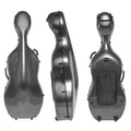 MI&VI Forte Series Hard Cello Case (Full Size) with Wheels — Polycarbonate Tough Shell Case for 4/4 Sized Cellos (White)
