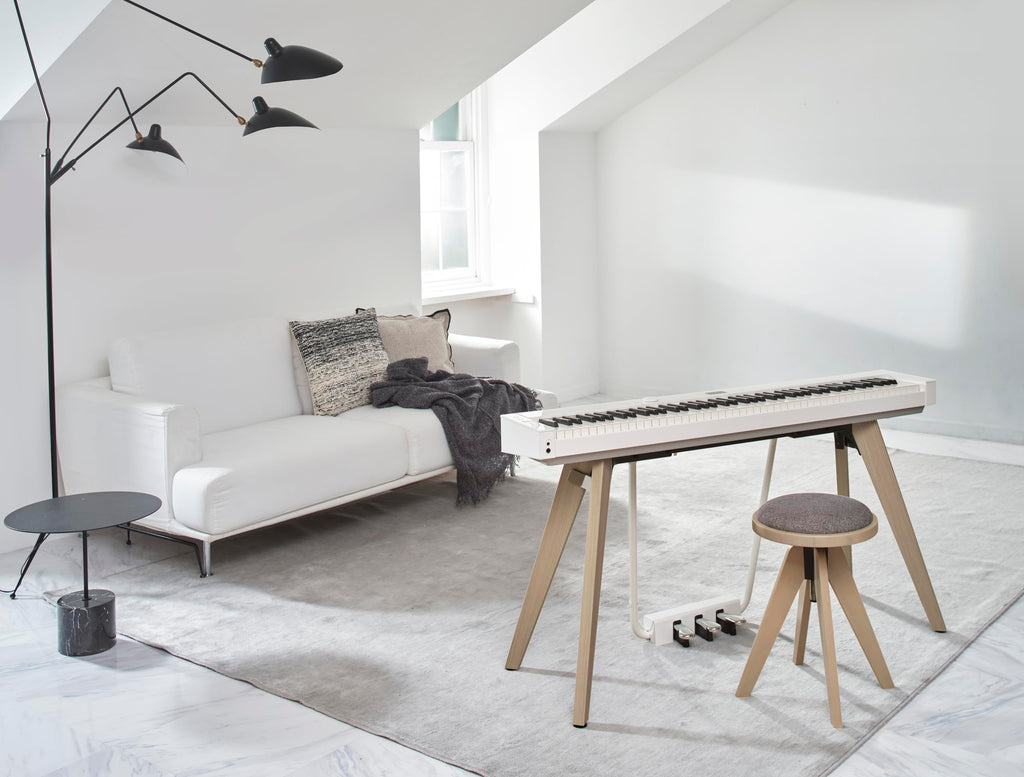 Casio Privia PX-S7000 Portable Digital Piano w/88 Hybrid Weighted Keys, 400 Tones, Touch Sensor Controls, Stand w/ 3 Pedals, Bluetooth, USB, AC Adapter, 32W Speakers, Harmonious Mustard (PX-S7000HM)