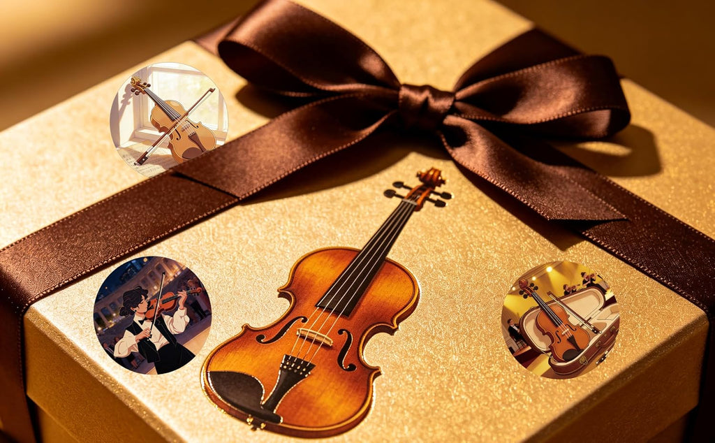 500PCS Violins Stickers Party Favors Music Sticker Party Supplies Decorations Violin Performance Musician Birthday Gfits Champion Prize