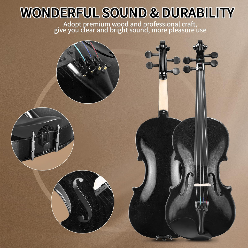 Ktaxon Violin for Beginners Students, Acoustic Violins 4/4, Full Size Fiddle Kit with Case, Bow, Rosin, Adult Teens Learners Age 11+ (Natural)