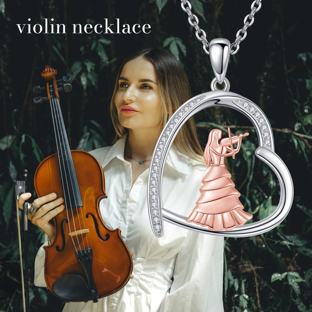Sterling Silver S925 Ballet/Violinists/Gymnastics/Cello/Runner/Tennis/Piano/Artist Necklace Jewelry Gifts for Women Christmas Gift