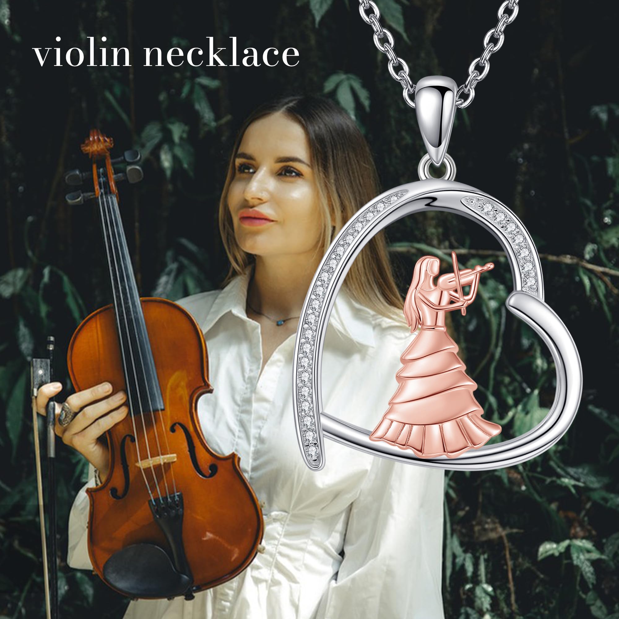 Sterling Silver S925 Ballet/Violinists/Gymnastics/Cello/Runner/Tennis/Piano/Artist Necklace Jewelry Gifts for Women Christmas Gift
