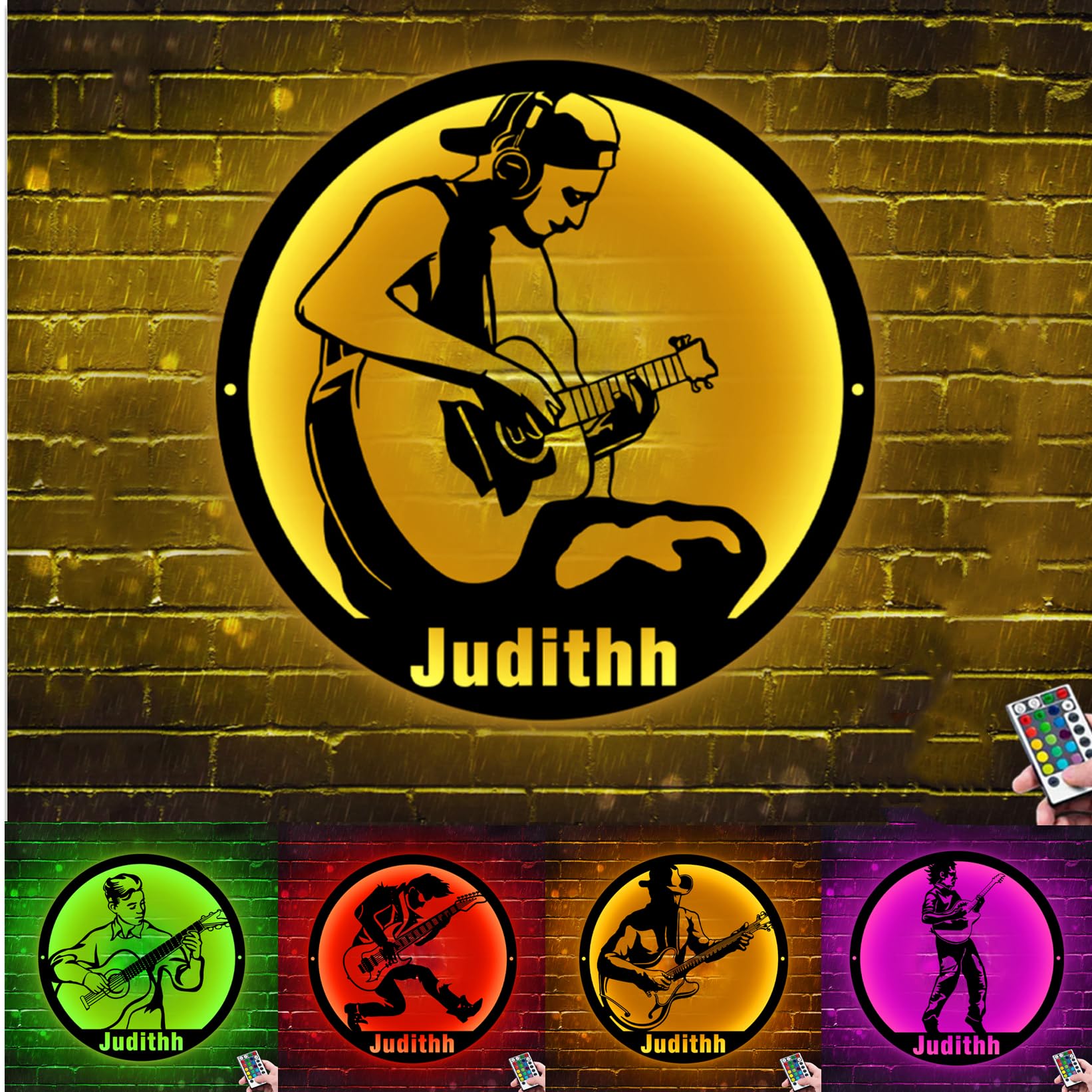 Personalzied Guitarist Name Wall Sign LED Lights Custom Cello Wall Art Music Neon Sign Electric Guitar Night Light Rock DJ LED Lamp Music Studio Plaque Musical Shed Name Plaque for Teacher