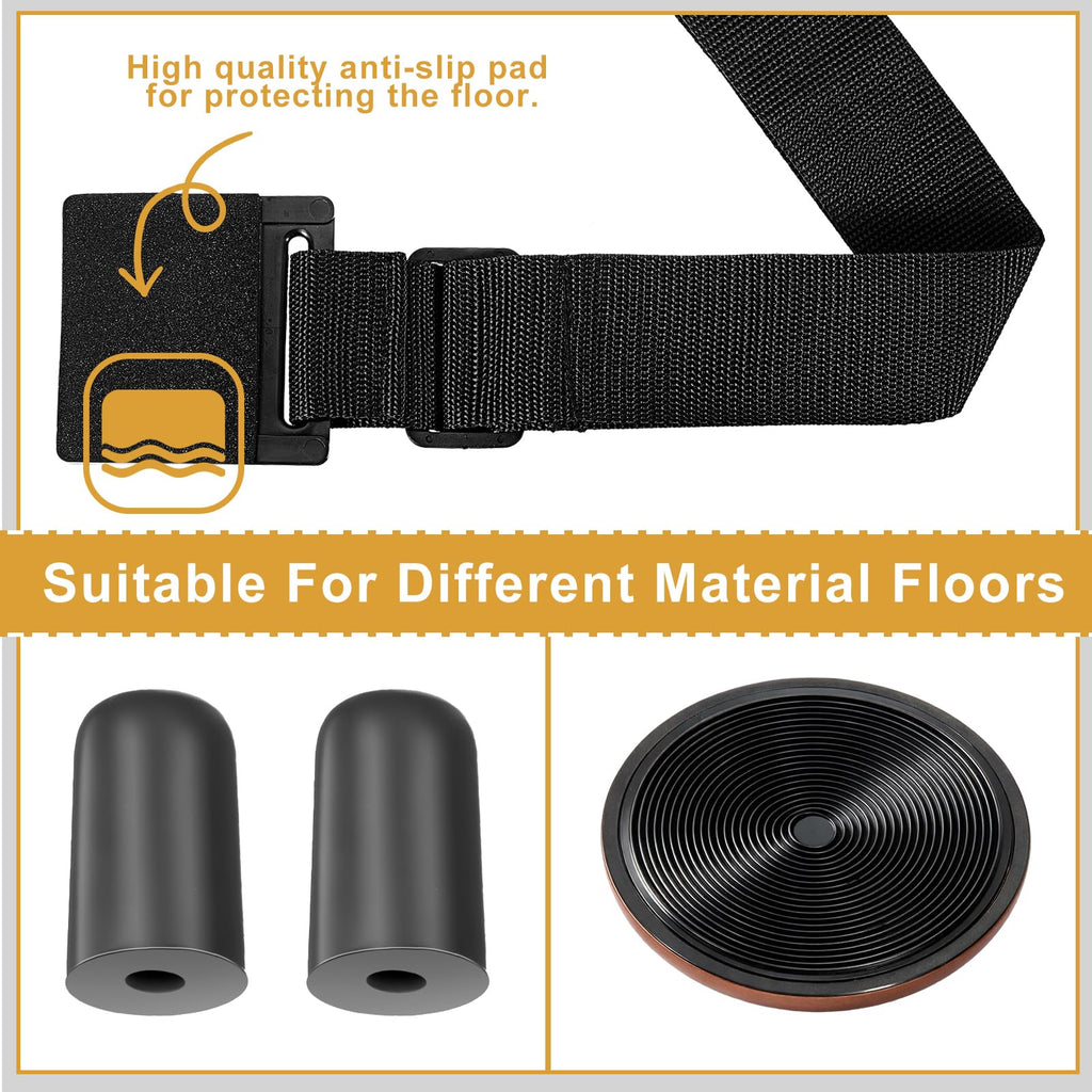 Nuanchu 4 Piece Cello Rock Stop with Strap Non Slip Endpin Anchor Set with Floor Mat, Rubber Tip Protectors for Cello Practice and Performance(Black,Plastic,)