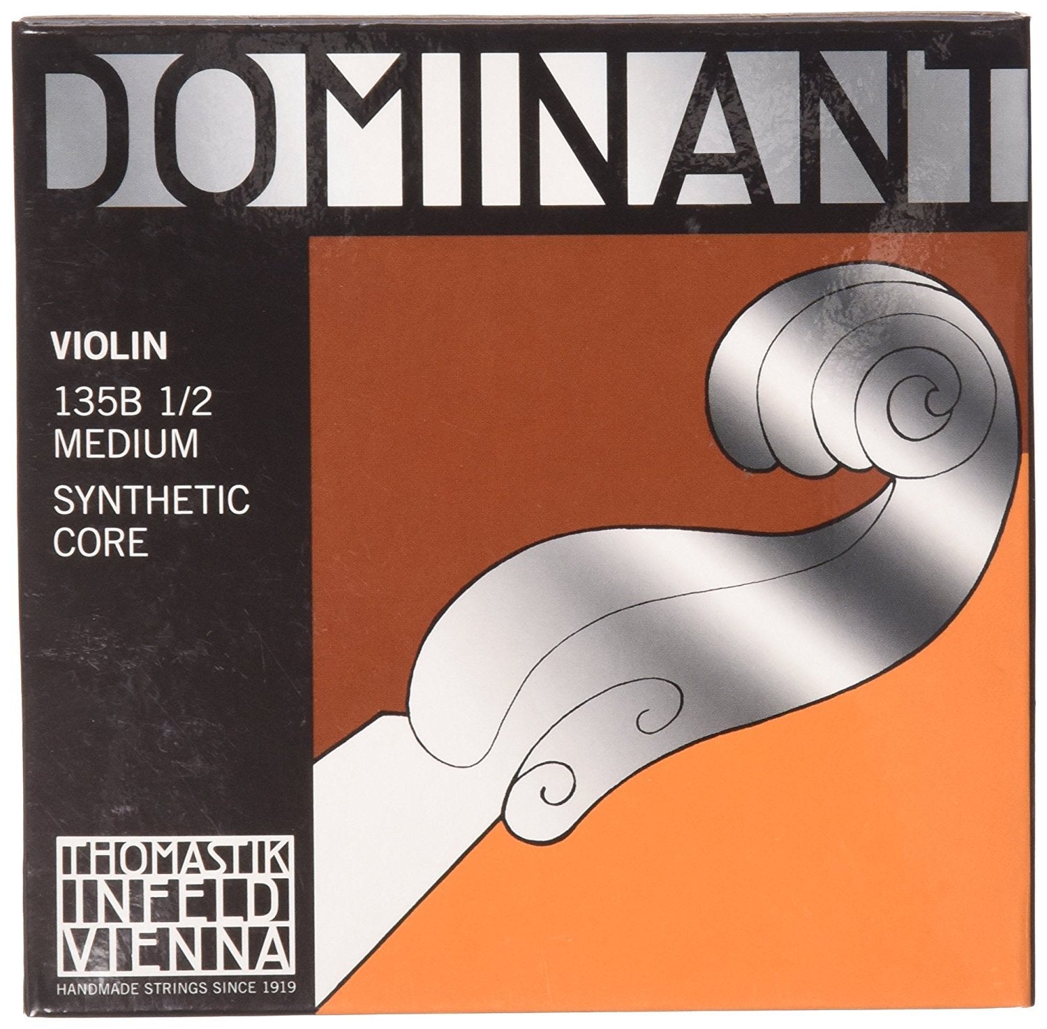 Thomastik-Infeld Dominant Violin String Set, 4/4 Size, Medium Tension - 135B - Synthetic Core A, D, G with Stainless Steel E, Removable Ball - Clear & Balanced Tone, The Reference Standard for Violin