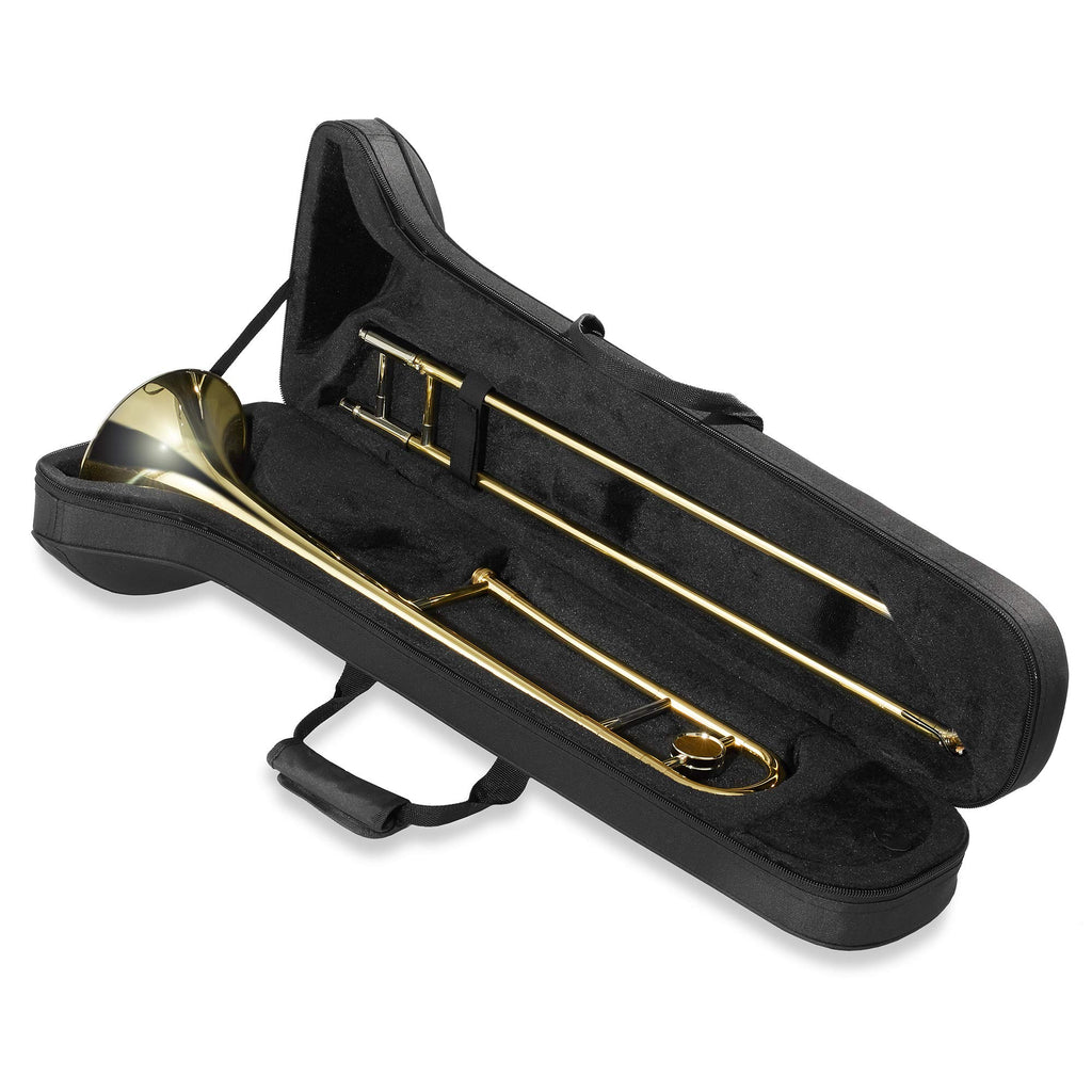 Ashthorpe Bb Tenor Slide Trombone with Nickel Plated Finish - Includes Case, Mouthpiece, Gloves, Cleaning Cloth, Slide Grease