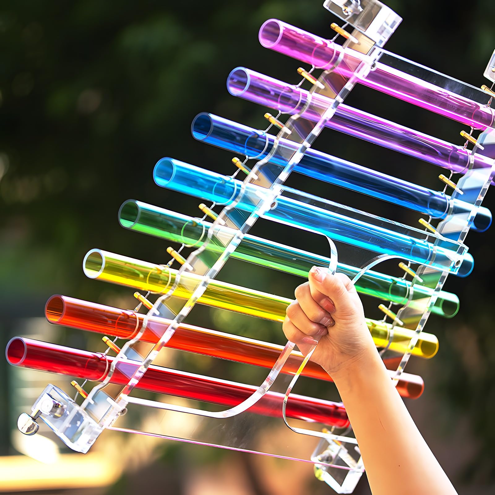 Crystal Singing Harp 8 Notes C D E F G A B C Including Aluminum Suitcase Healing Musical Instrument for Healing Meditation, Adjusting Emotional State,Clear 432 Hz,11 inch