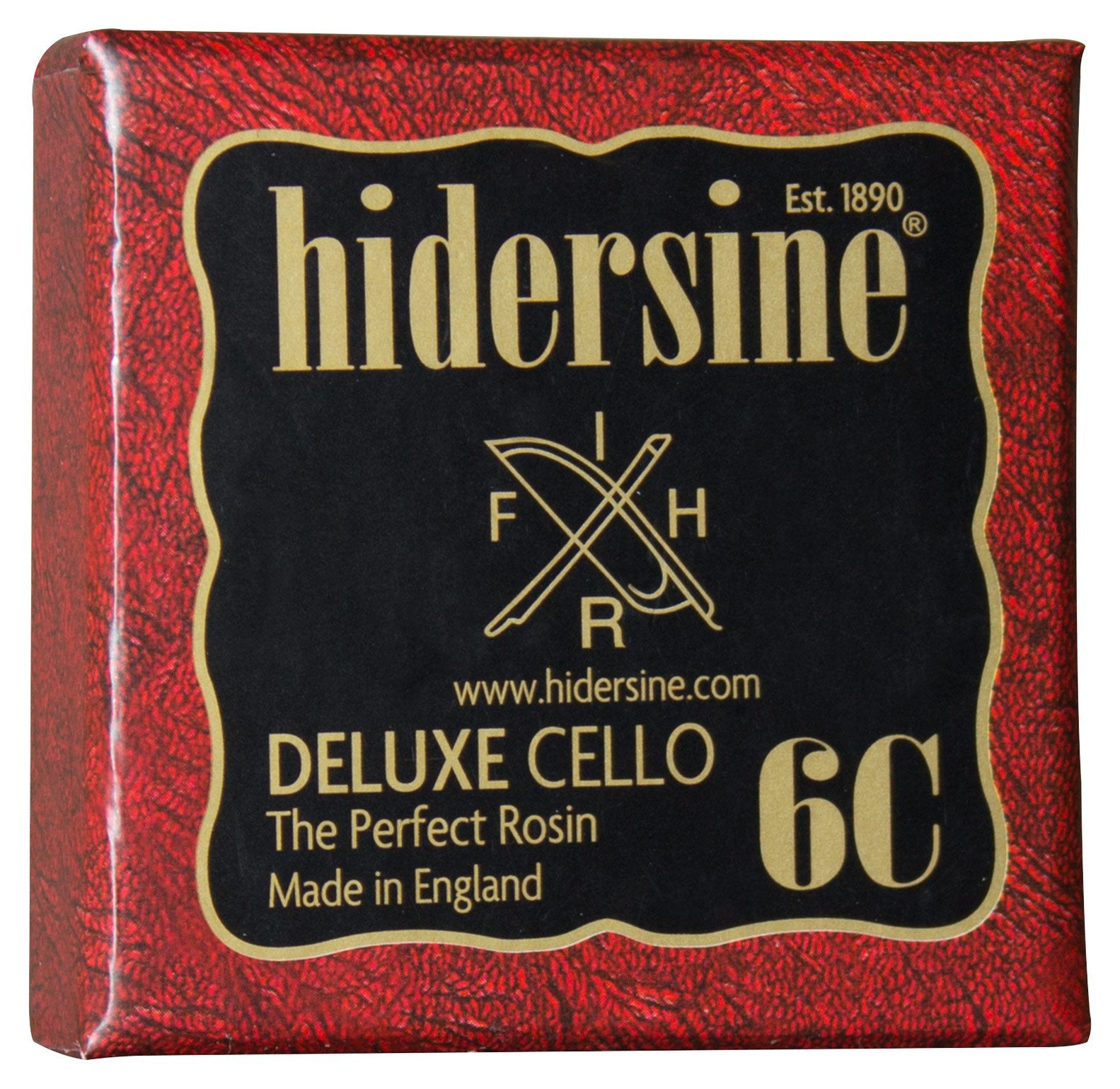 Hidersine VP-036C Series VI Cello Bow Rosin – 35g Clear Black Cake in Decorative Box – Professional-Grade, Rich Tone for Steel Strings