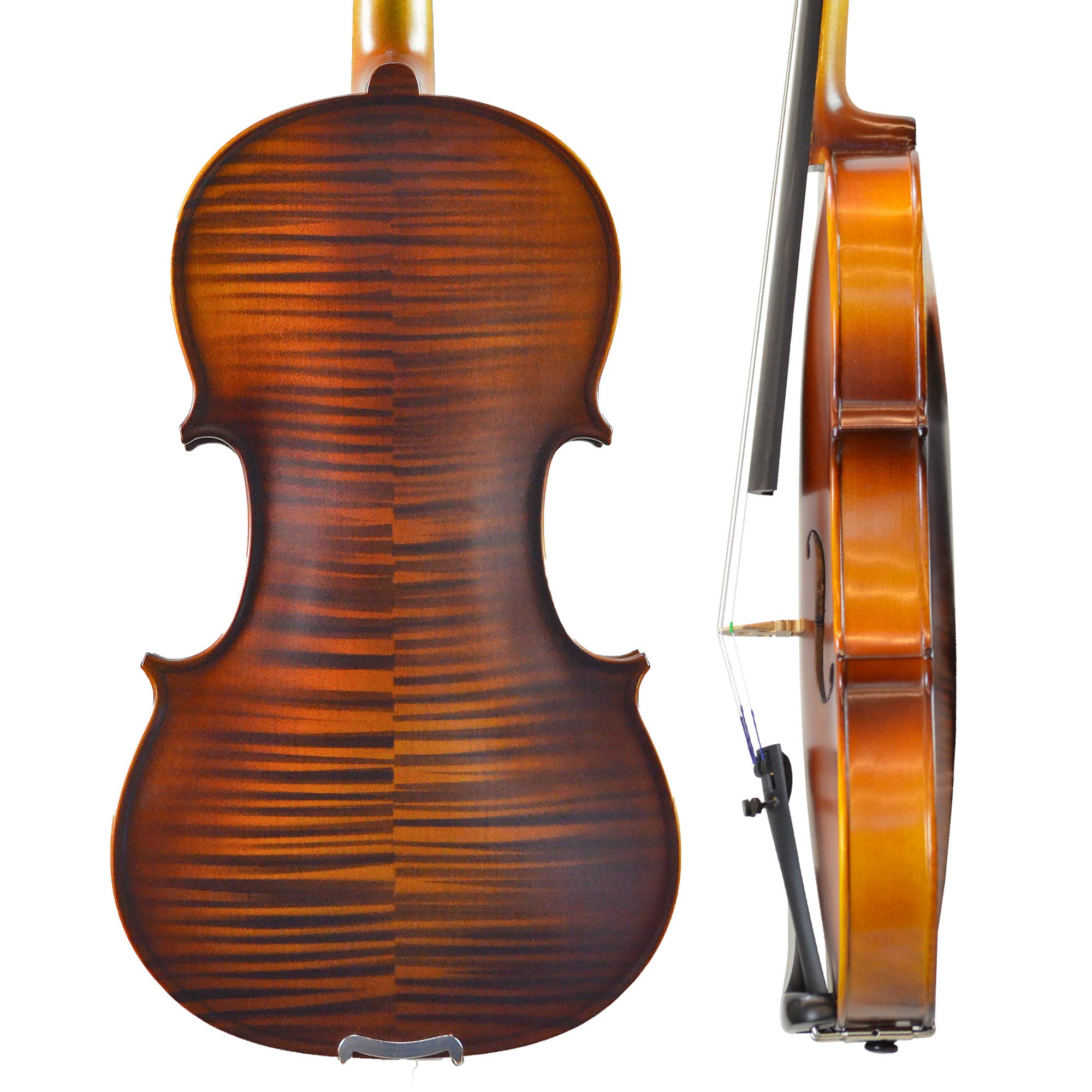 Bunnel Premier Violin Outfit 4/4 Full Size - Carrying Case and Accessories Included - Solid Maple Wood and Ebony Fittings By Kennedy Violins
