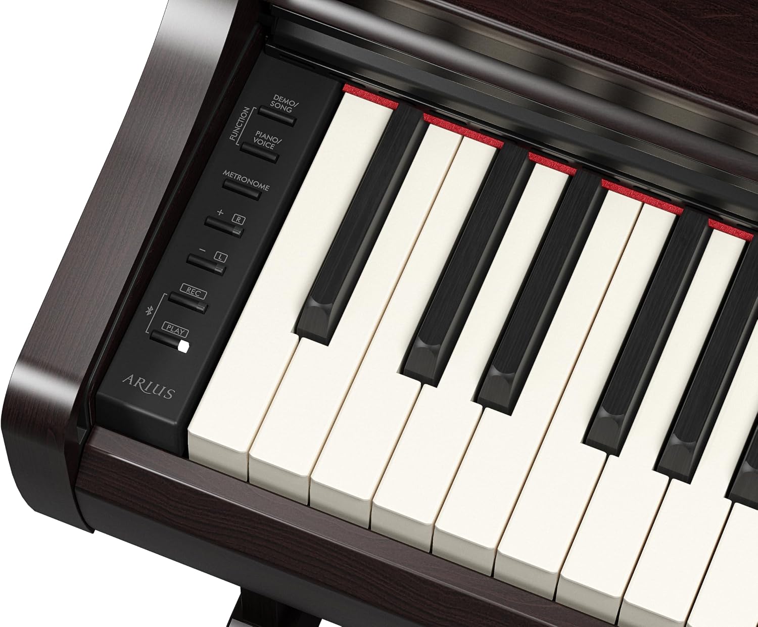 Yamaha Arius Series 88-Key Weighted Digital Piano Keyboard, Full Size, GrandTouch-E Action, CFX Concert Grand Piano Sound, 3-Pedal Unit, Bench Included, Classic Upright Design in Rosewood YDP-166R