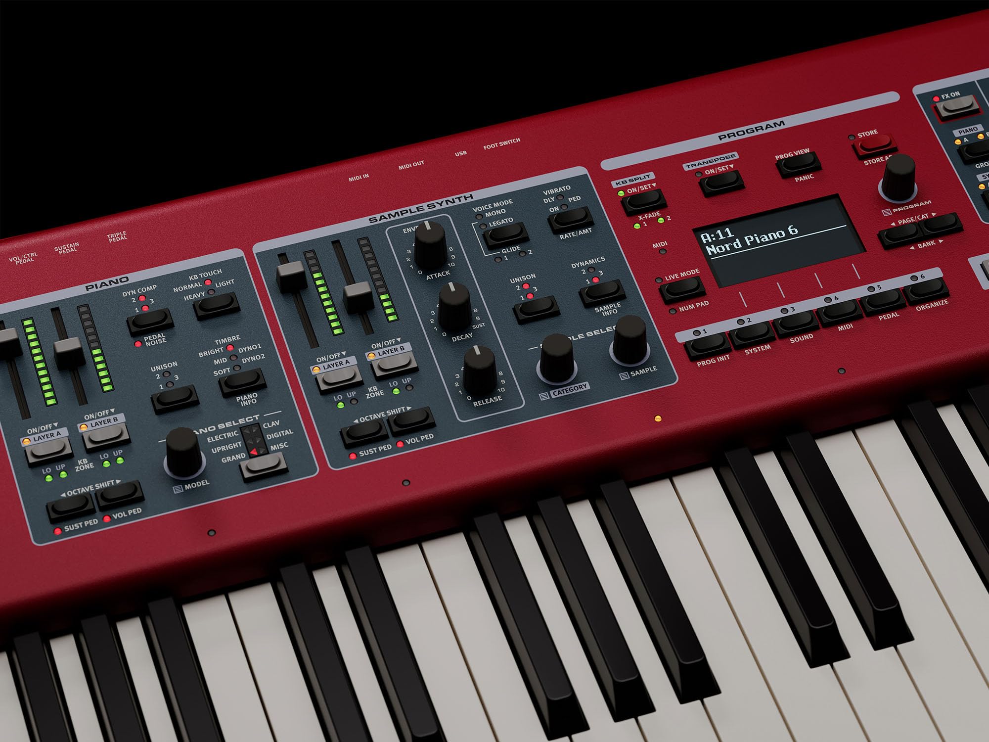 Nord Stage 4 88-Key Digital Piano Bundle with Adjustable Stand, Bench, Sustain Pedal, Headphones, Instrument Cable, and Austin Bazaar Polishing Cloth