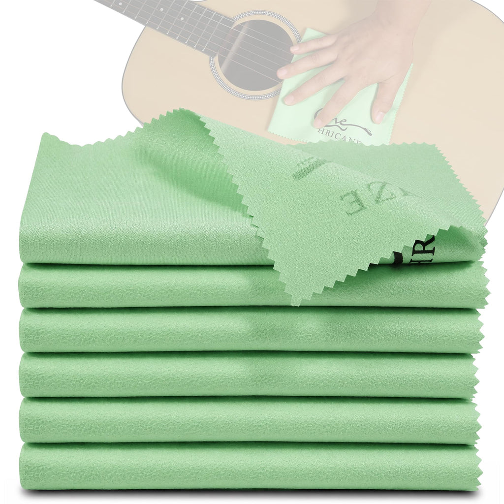 Guitar Cloths Ultrafine fiber suede (12"x12" Cloths) Plush Polishing Cloths for Musical Instruments Premium Polishing & Cleaning Cloths for Guitar Violin Piano Clarinet Trumpet (6 Pack Blue)