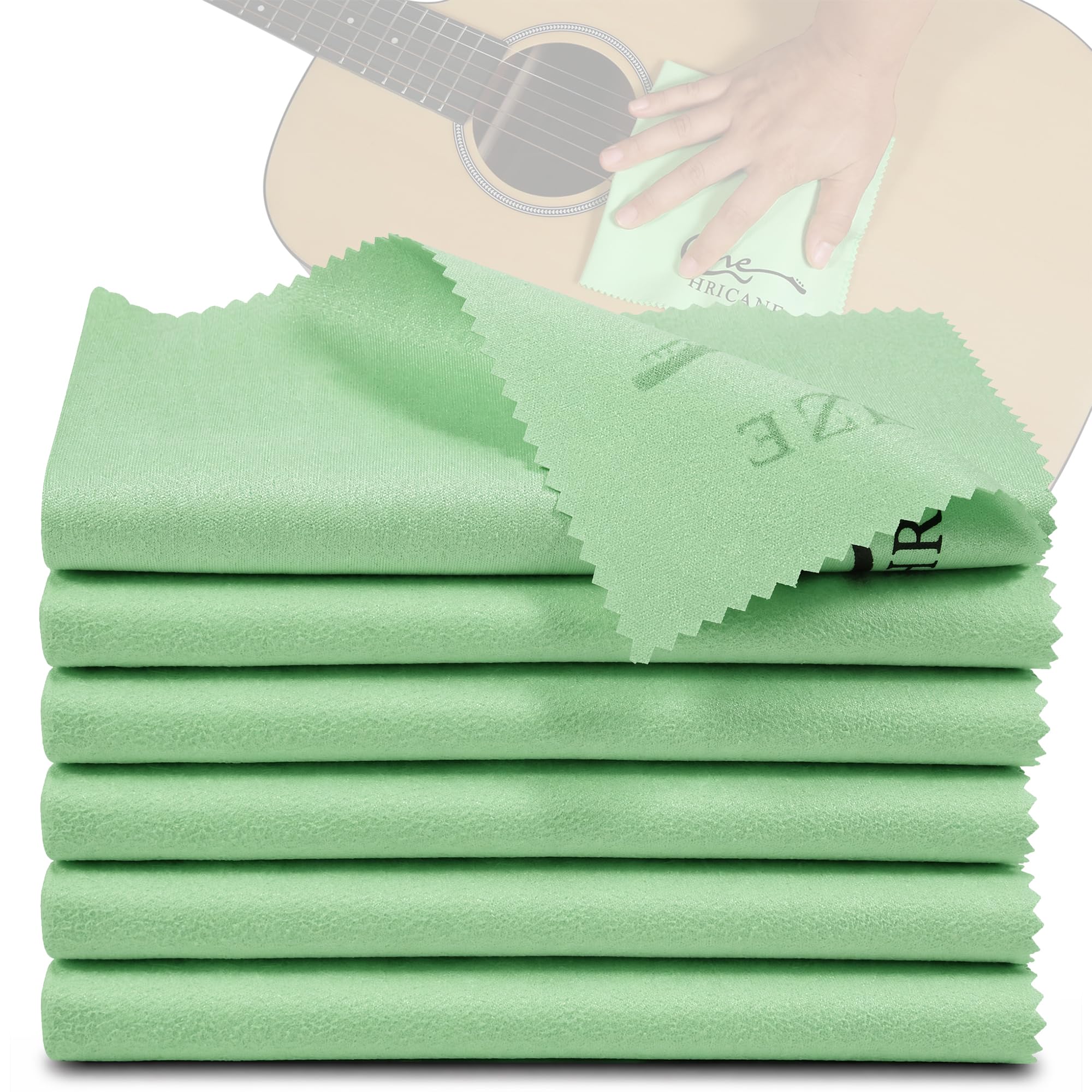 Guitar Cloths Ultrafine fiber suede (12"x12" Cloths) Plush Polishing Cloths for Musical Instruments Premium Polishing & Cleaning Cloths for Guitar Violin Piano Clarinet Trumpet (6 Pack Blue)