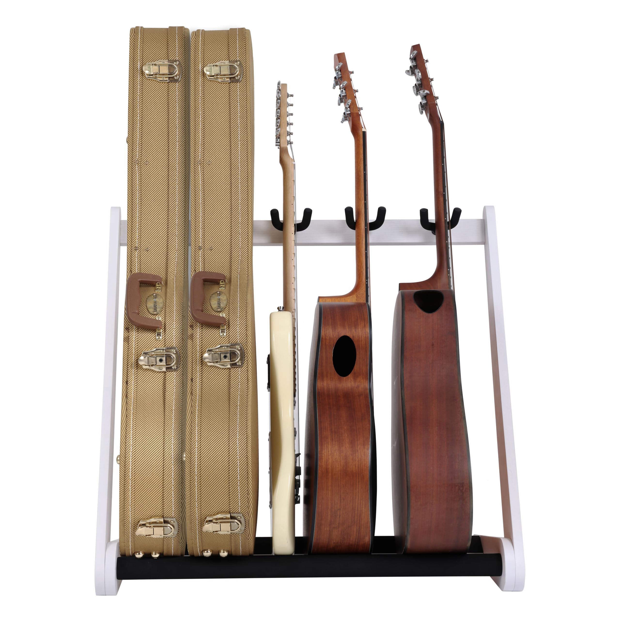 Nefelibata Multi-Purpose Guitar Stands 5 Wooden Guitar Rack Floor Stand for Guitars and Cases, Electric Guitars, Acoustic Guitars, Bass Guitars, Cellos - German Ash (Yellowish Brown)