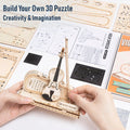 ROKR Wooden 3D Puzzles for Adults Violin, Musical Instrument Model Kit 3D Puzzles to Build, Desk Decor/DIY Hobbies/Gifts for Family and Friends (Violin)