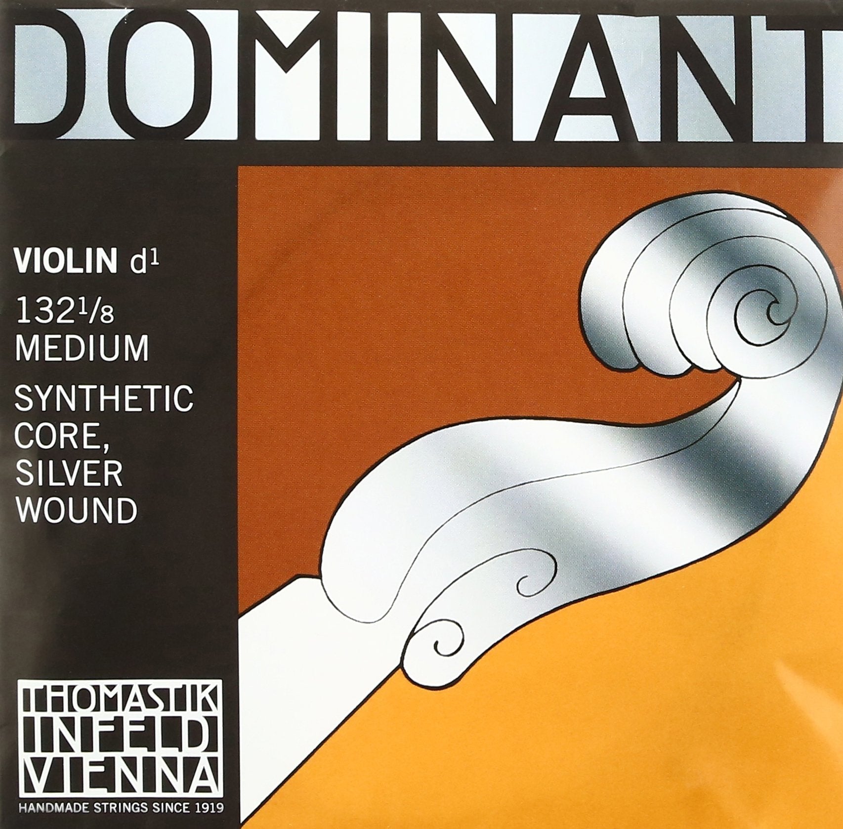 Thomastik-Infeld Dominant Violin String Set, 4/4 Size, Medium Tension - 135B - Synthetic Core A, D, G with Stainless Steel E, Removable Ball - Clear & Balanced Tone, The Reference Standard for Violin