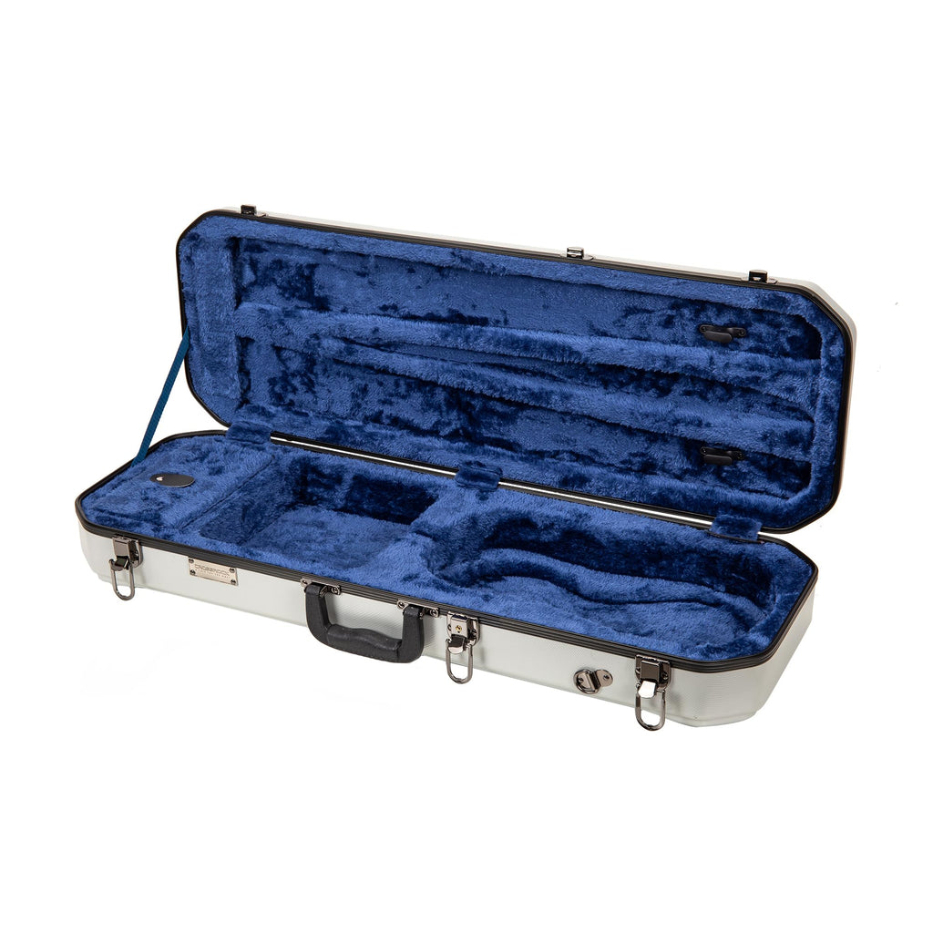 Crossrock Shaped Violin Case for 4/4 Full-Size Violin | Interior Accessory Compartment, 2 Bow Holders, Security Lock, Detachable Shoulder Straps - Black (CRA880VFBK)