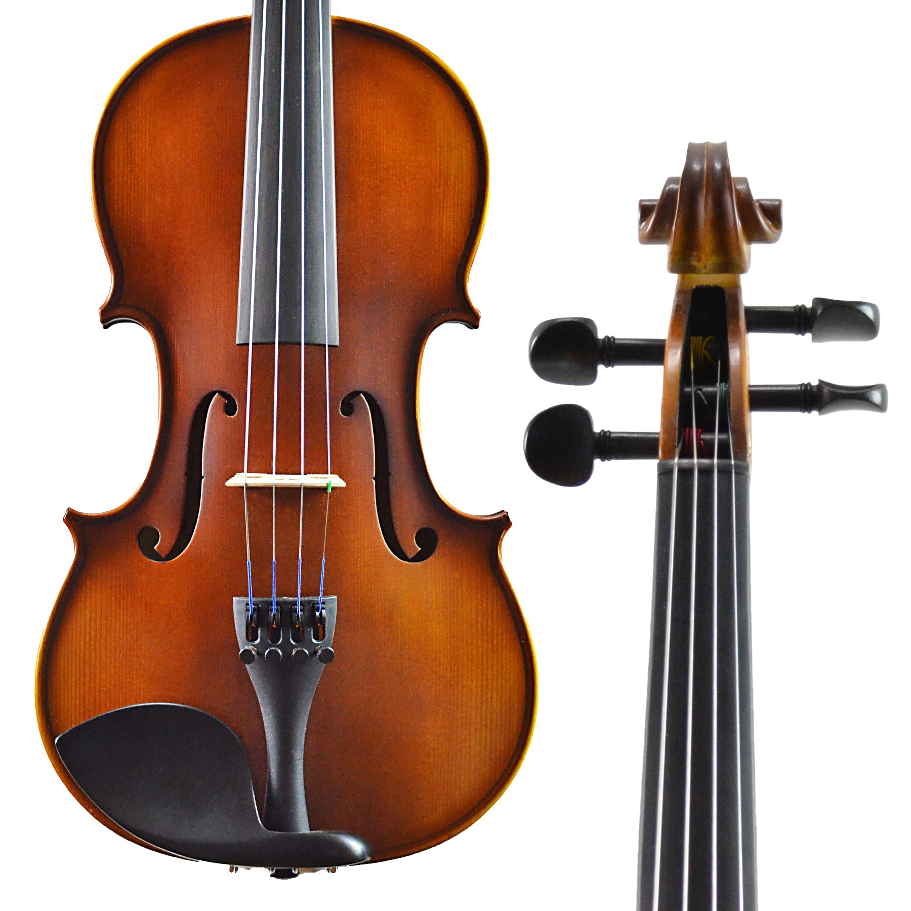 Bunnel Premier Violin Outfit 4/4 Full Size - Carrying Case and Accessories Included - Solid Maple Wood and Ebony Fittings By Kennedy Violins