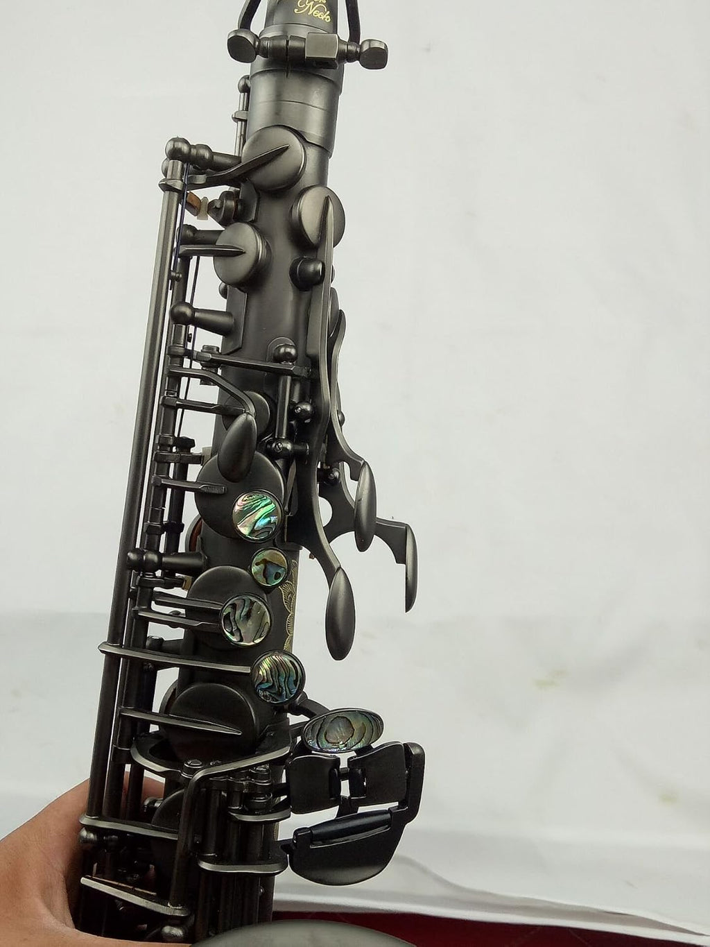 Eastern Music matt black Alto Saxophone with dragon engravings abalone key buttons
