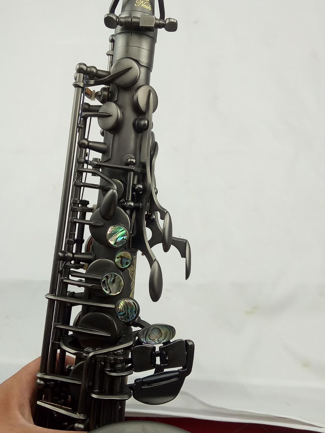 Eastern Music matt black Alto Saxophone with dragon engravings abalone key buttons