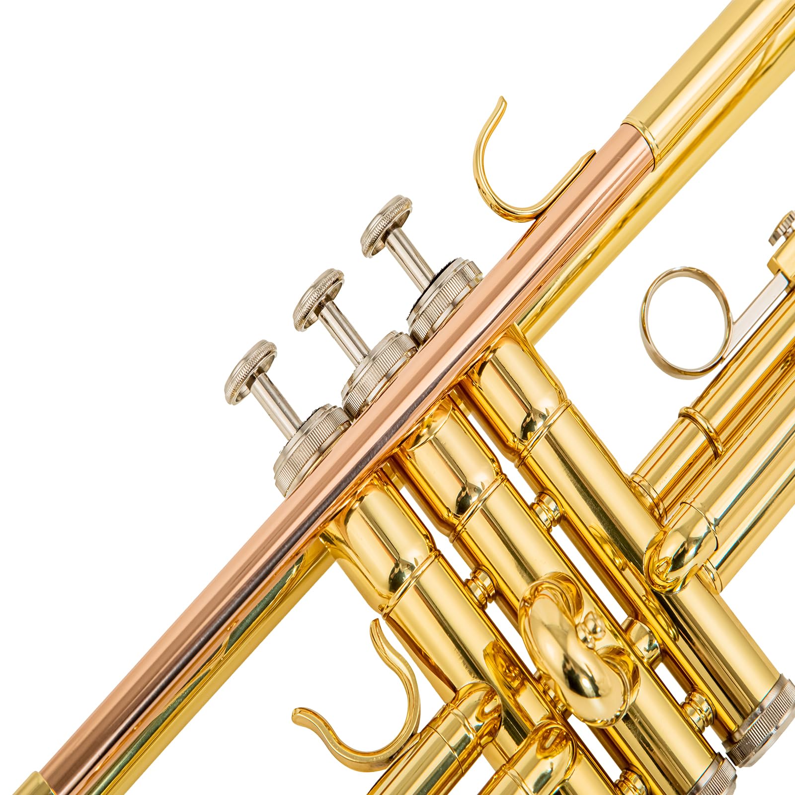 Bb trumpets red gold brass leadpipe mouthpipe advanced student professional trumpet Musical Instruments For Beginner Adults (710 gold brass)