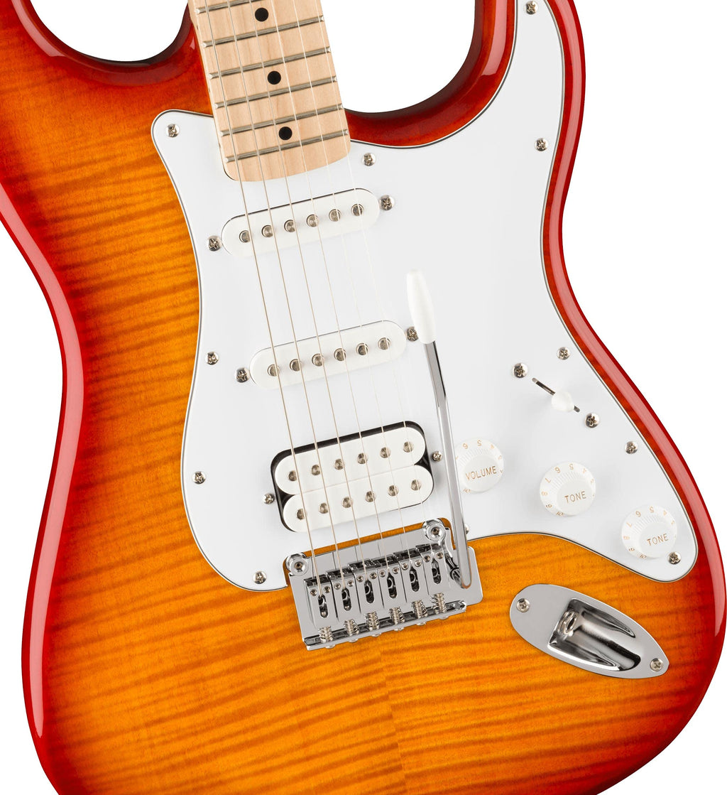 Fender Squier Affinity Stratocaster FMT HSS - Sienna Sunburst Bundle with Frontman 10G Amplifier, Gig Bag, Tuner, Instrument Cable, Strap, Picks, and Austin Bazaar Instructional DVD
