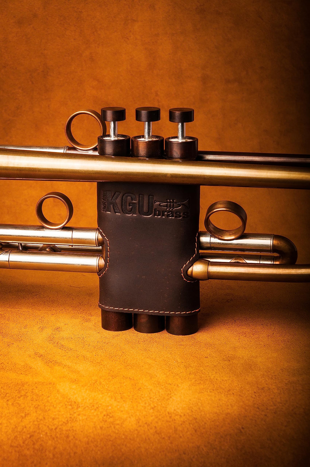 Trumpet valve guard by KGUBrass is the leather trumpet valve protector made of luxurious mild and thick material; use as protection from corrosion, scratches and stains (Marsala)