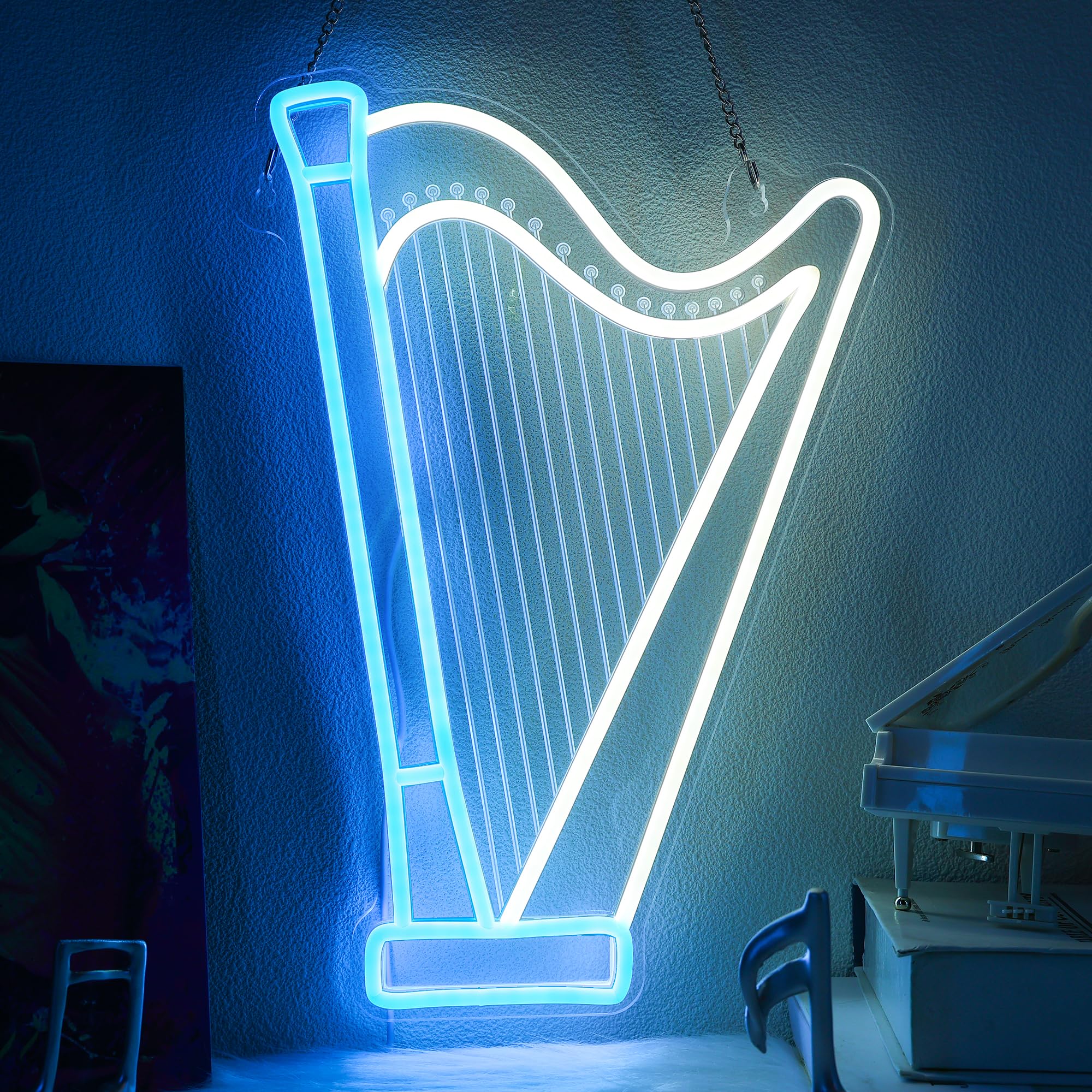 CoolGift Mart Acoustic Guitar Neon Light, Dimmable LED Guitar Neon Wall Sign USB Powered, Decorations for Bedroom Living Room Man Cave Music Studio, Gift for Guitar Players Guitarists Music Lovers