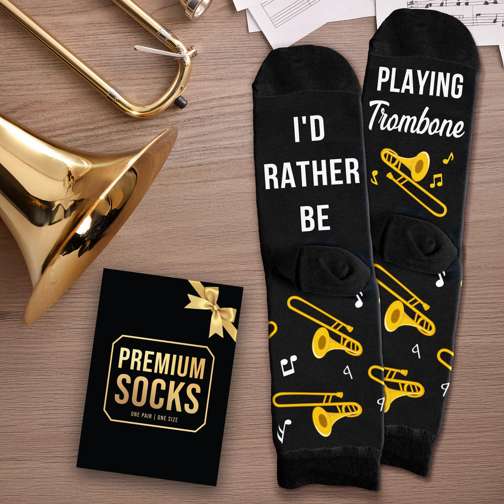 Trombone Gifts - Unique Socks for Men, Cool Gifts for Trombone and Music Lovers, Musicians Accessories