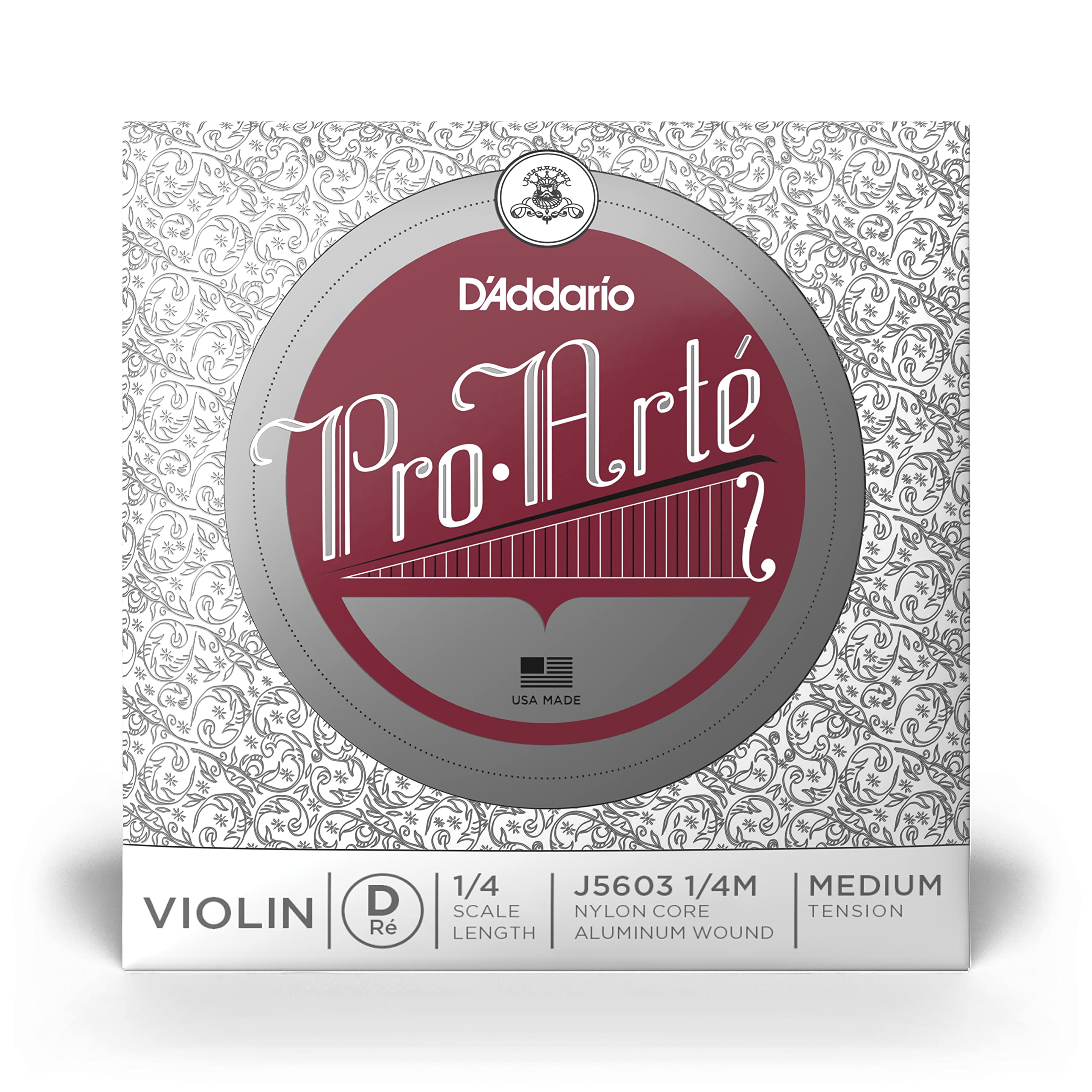 D'Addario J56 4/4M Pro-Arte Nylon violin Strings, Medium