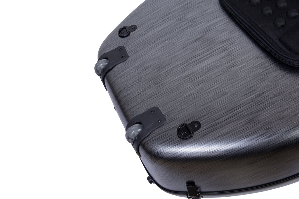 Crossrock Poly Carbon Cello Case for 4/4 Full-Size | Matte Blue Finish, Wheels, Lightweight & Durable – Best for School Orchestra & Student Musicians