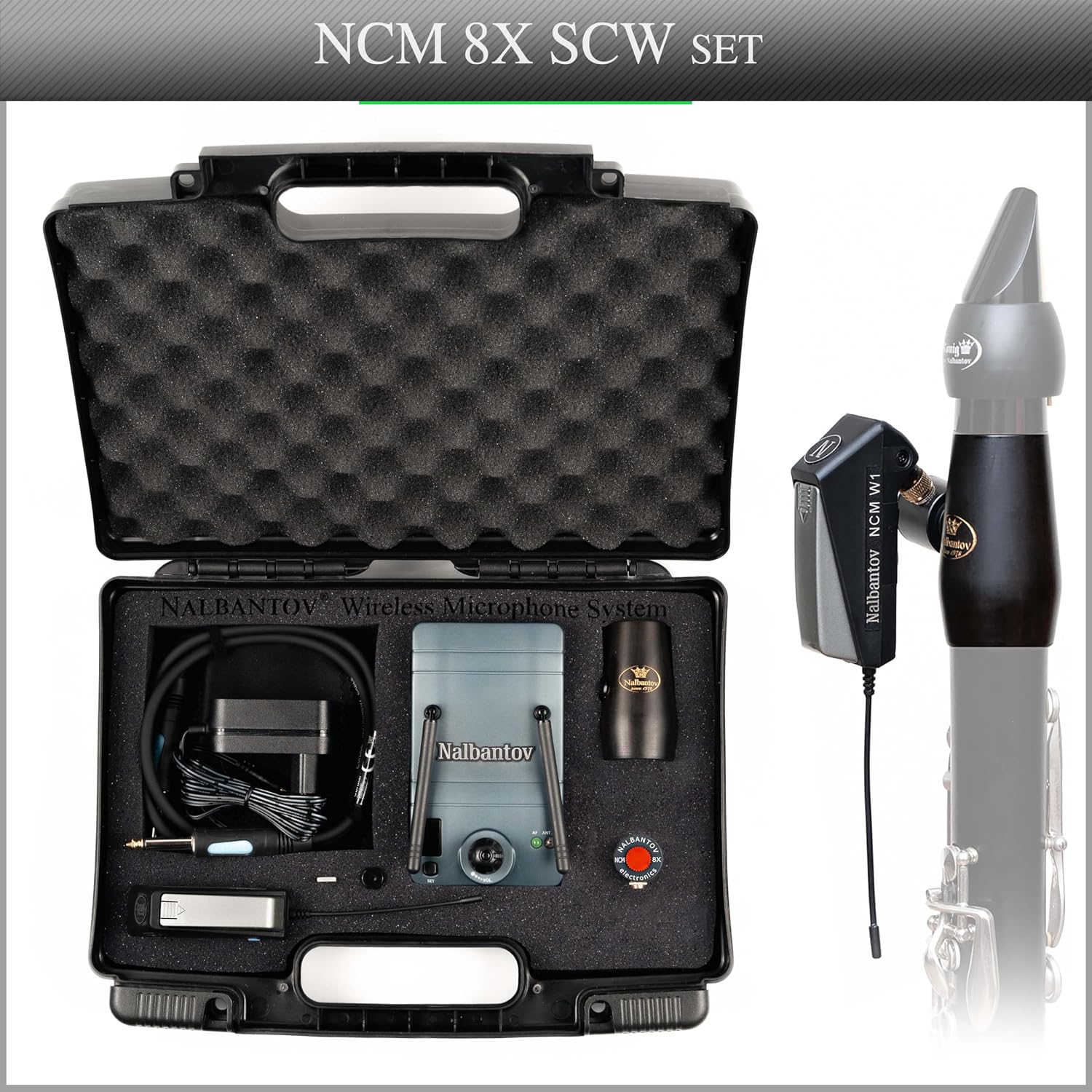Clarinet Wireless Microphone System NCM 8X SCW Set Including Clarinet Barrel
