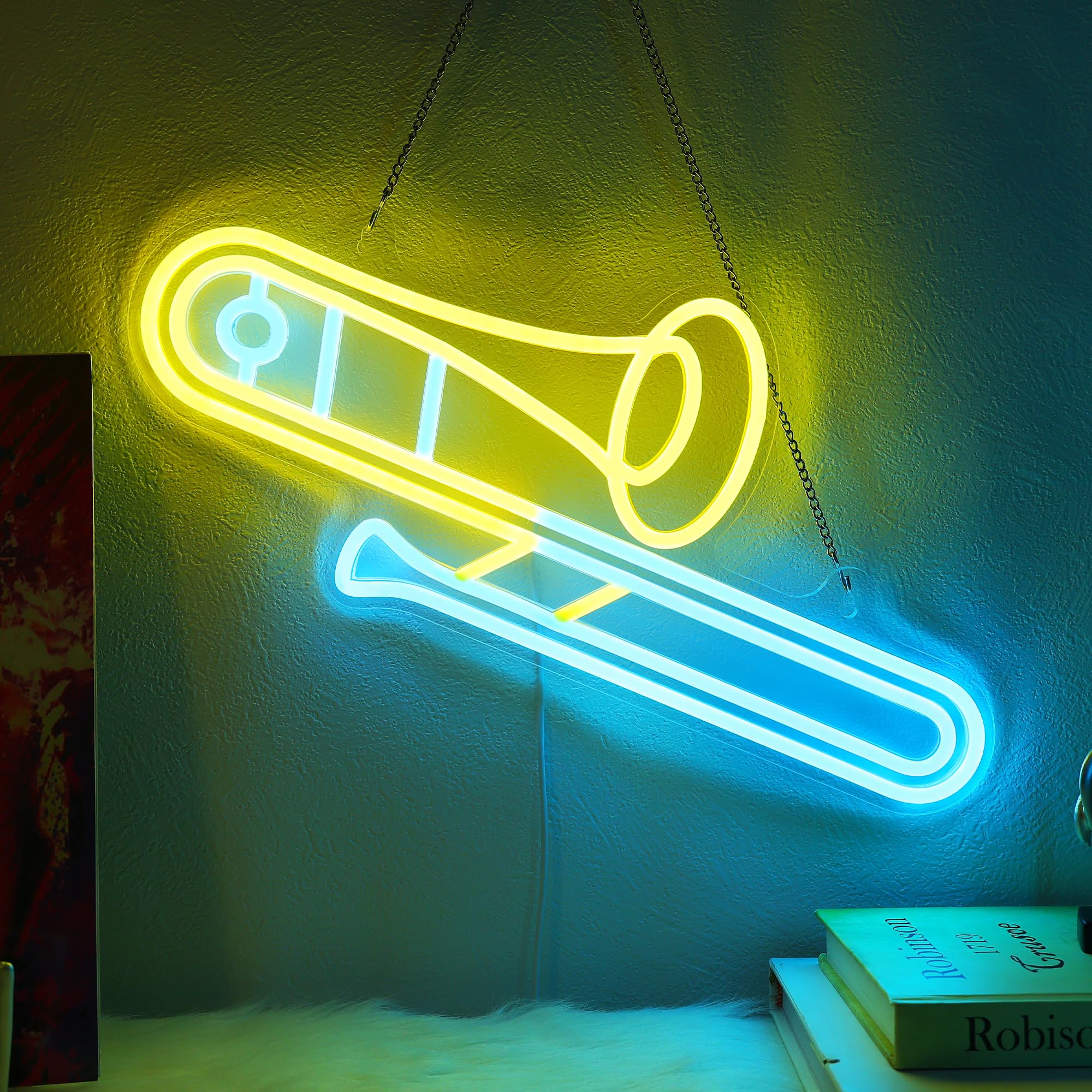 CoolGift Mart Acoustic Guitar Neon Light, Dimmable LED Guitar Neon Wall Sign USB Powered, Decorations for Bedroom Living Room Man Cave Music Studio, Gift for Guitar Players Guitarists Music Lovers