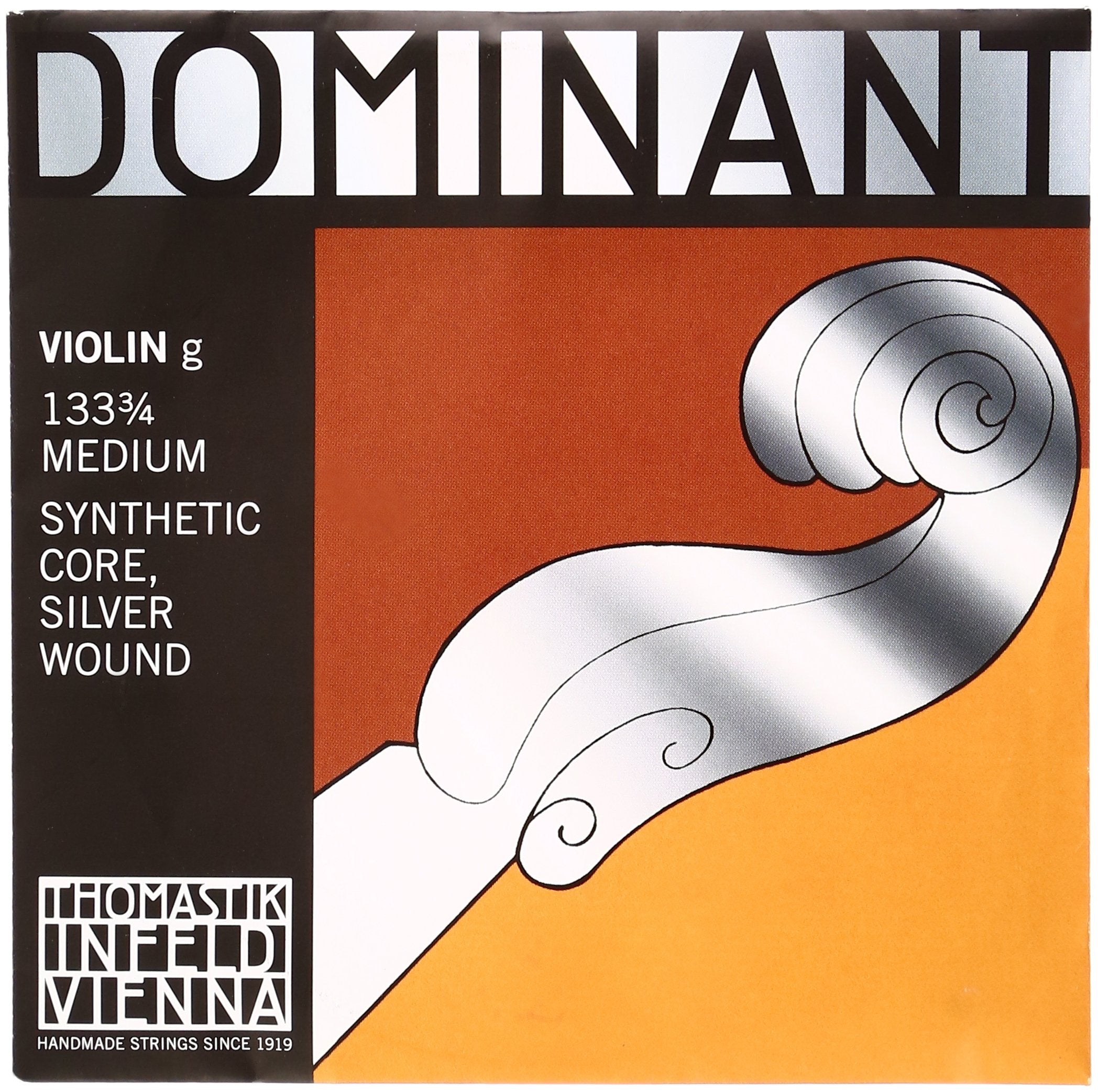 Thomastik-Infeld Dominant Violin String Set, 4/4 Size, Medium Tension - 135B - Synthetic Core A, D, G with Stainless Steel E, Removable Ball - Clear & Balanced Tone, The Reference Standard for Violin