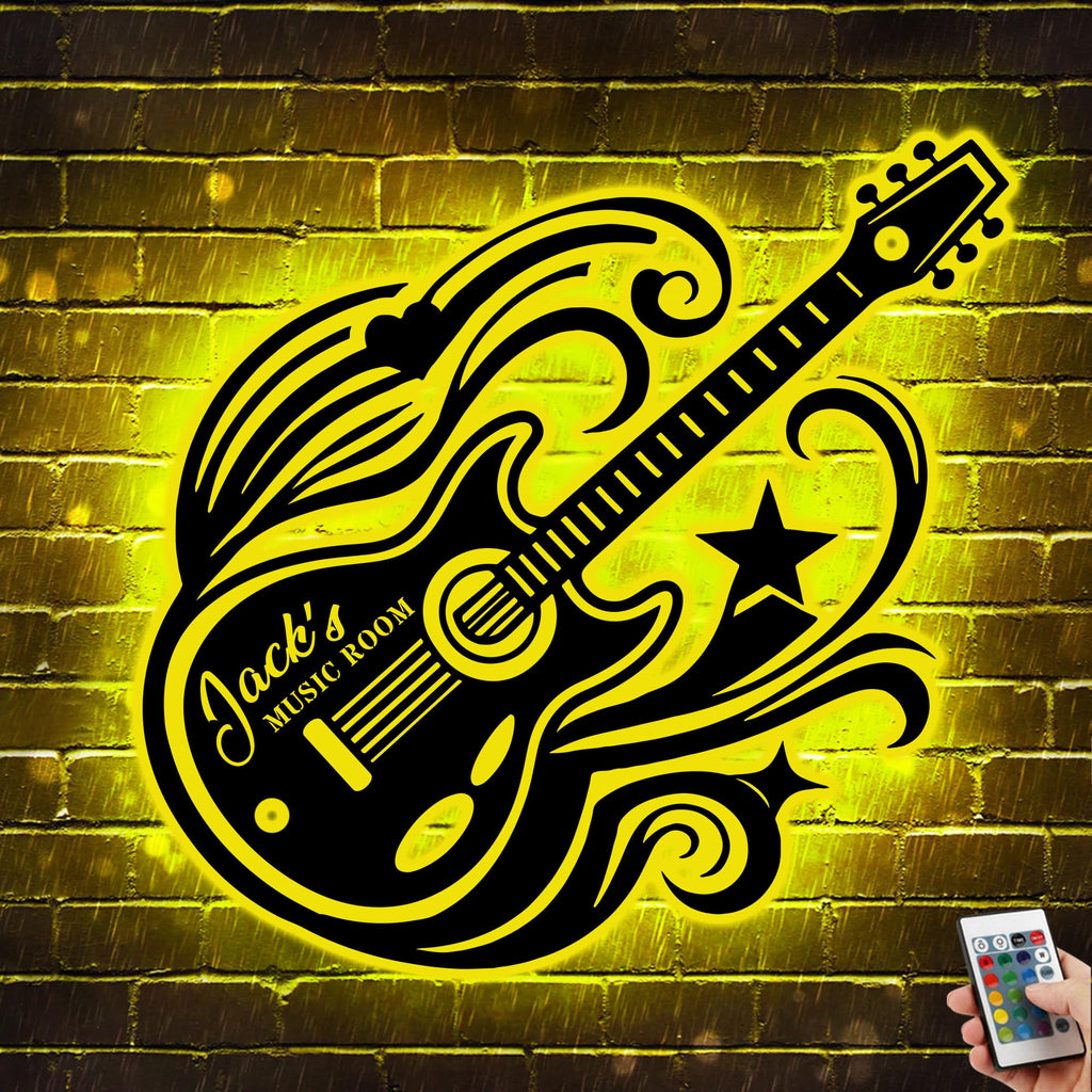 Personalzied Guitarist Name Wall Sign LED Lights Custom Cello Wall Art Music Neon Sign Electric Guitar Night Light Rock DJ LED Lamp Music Studio Plaque Musical Shed Name Plaque for Teacher