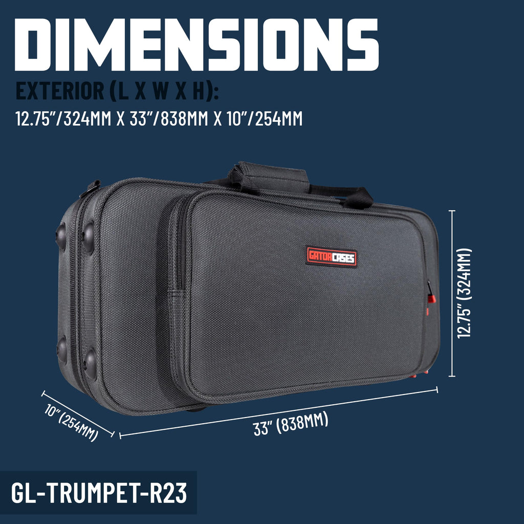 Gator Cases Adagio Series Shaped EPS Polyfoam Lightweight Case for Bb Trumpet; (GL-TRUMPET-S23)