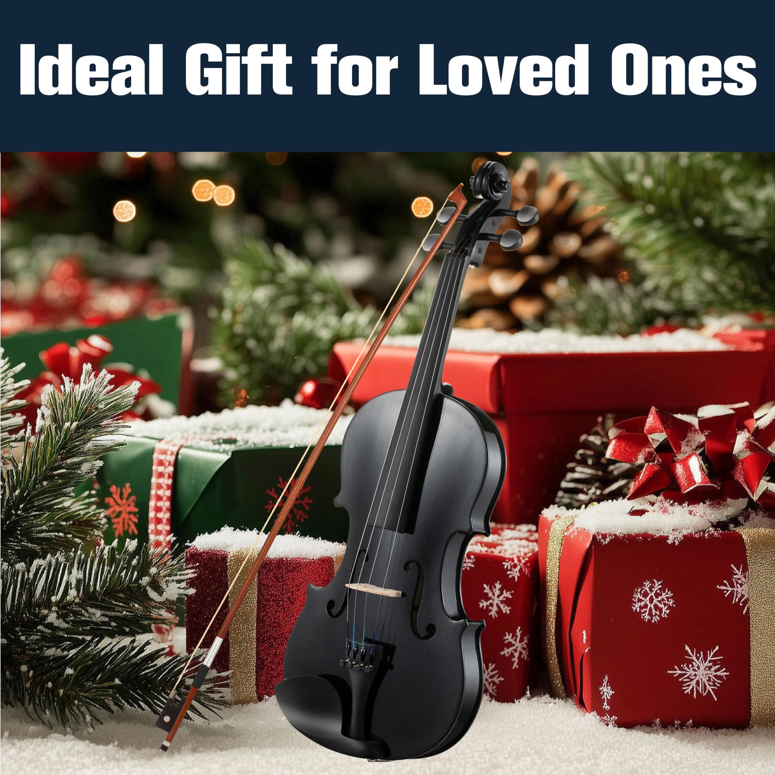 Mendini by Cecilio 14 Inch Solid Wood Viola Set for Beginners - Hand Carved Acoustic Viola Kit with Hard Case, Bow, Rosin, Bridge and Extra Strings