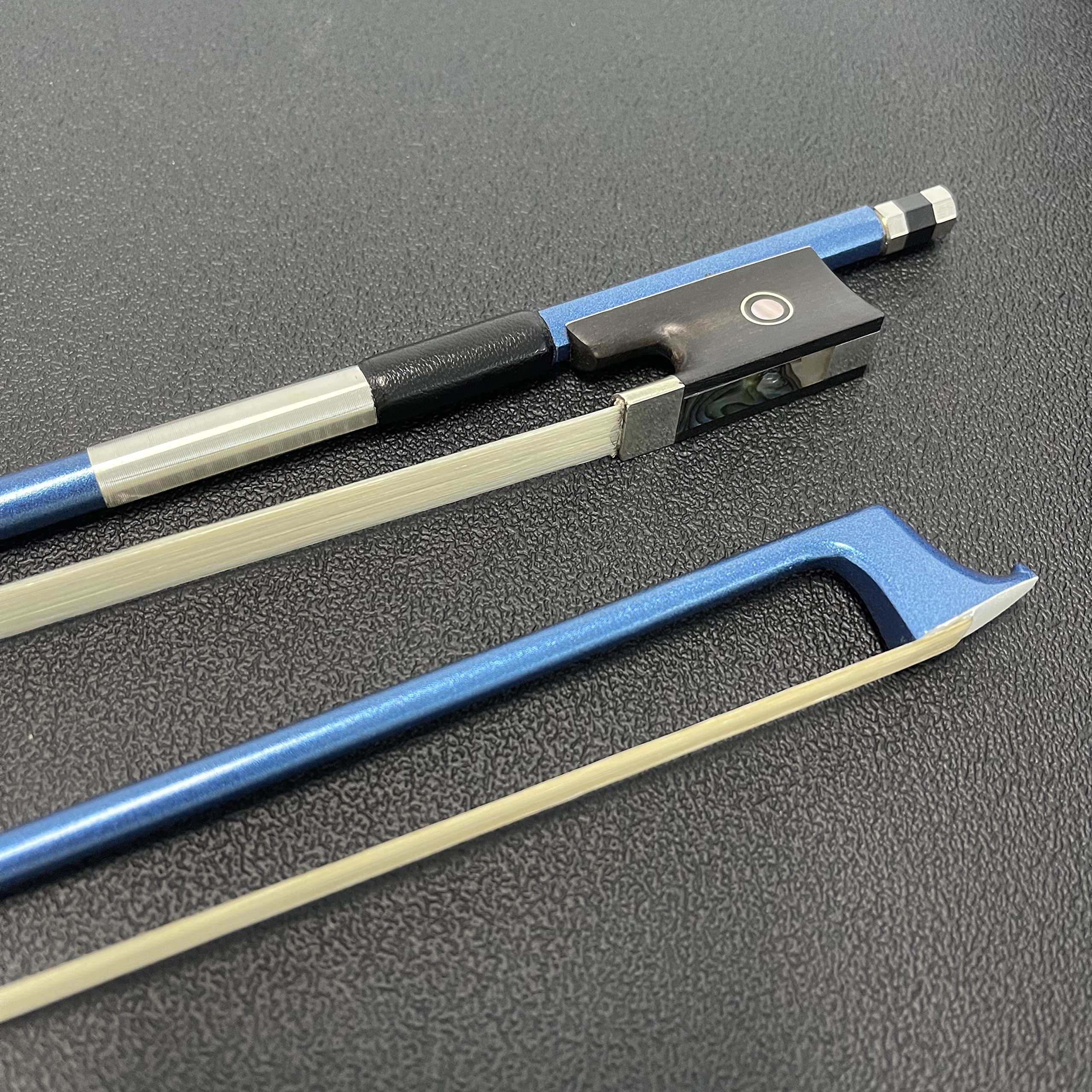 LIEKE Carbon Fiber Violin Bow 4/4 Full Size LightWeight Fiddle Bow (4/4 size, Black)