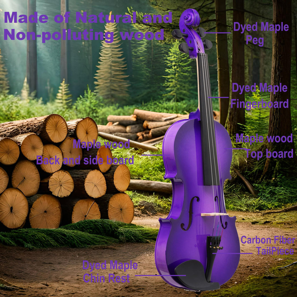 Crafteem Spruce and Maple Solid Wood Violin Outfit for Beginner Kids & Adults -Craft Your Perfect Sound and Begin Your Musical Journey with Confidence. (Glossy Antique, 1/2)