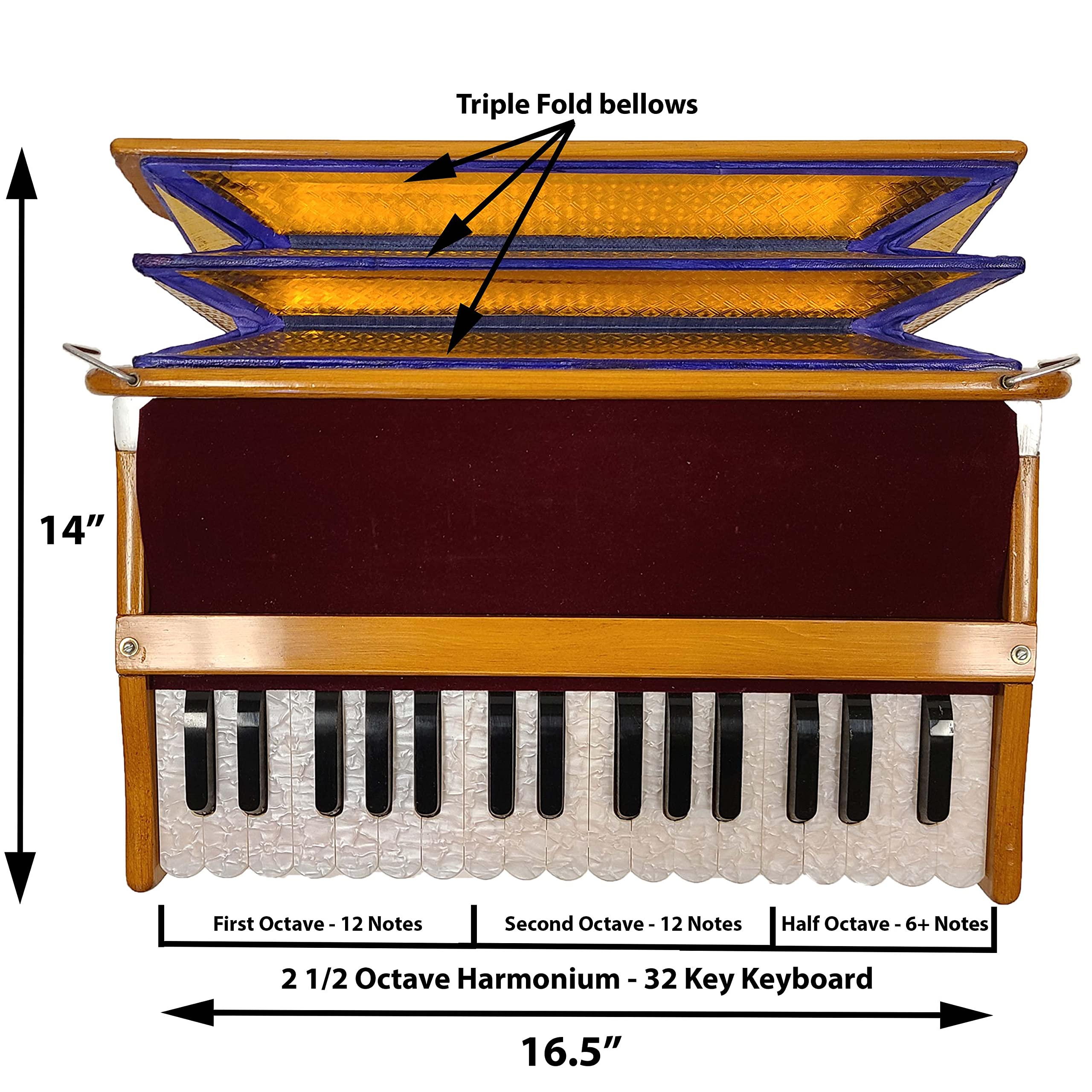 Musician's Mall Travel Harmonium Highly Portable Indian Instrument. Set-up, tuned and shipped from California, the oldest Indian Musical Instrument store in the US.